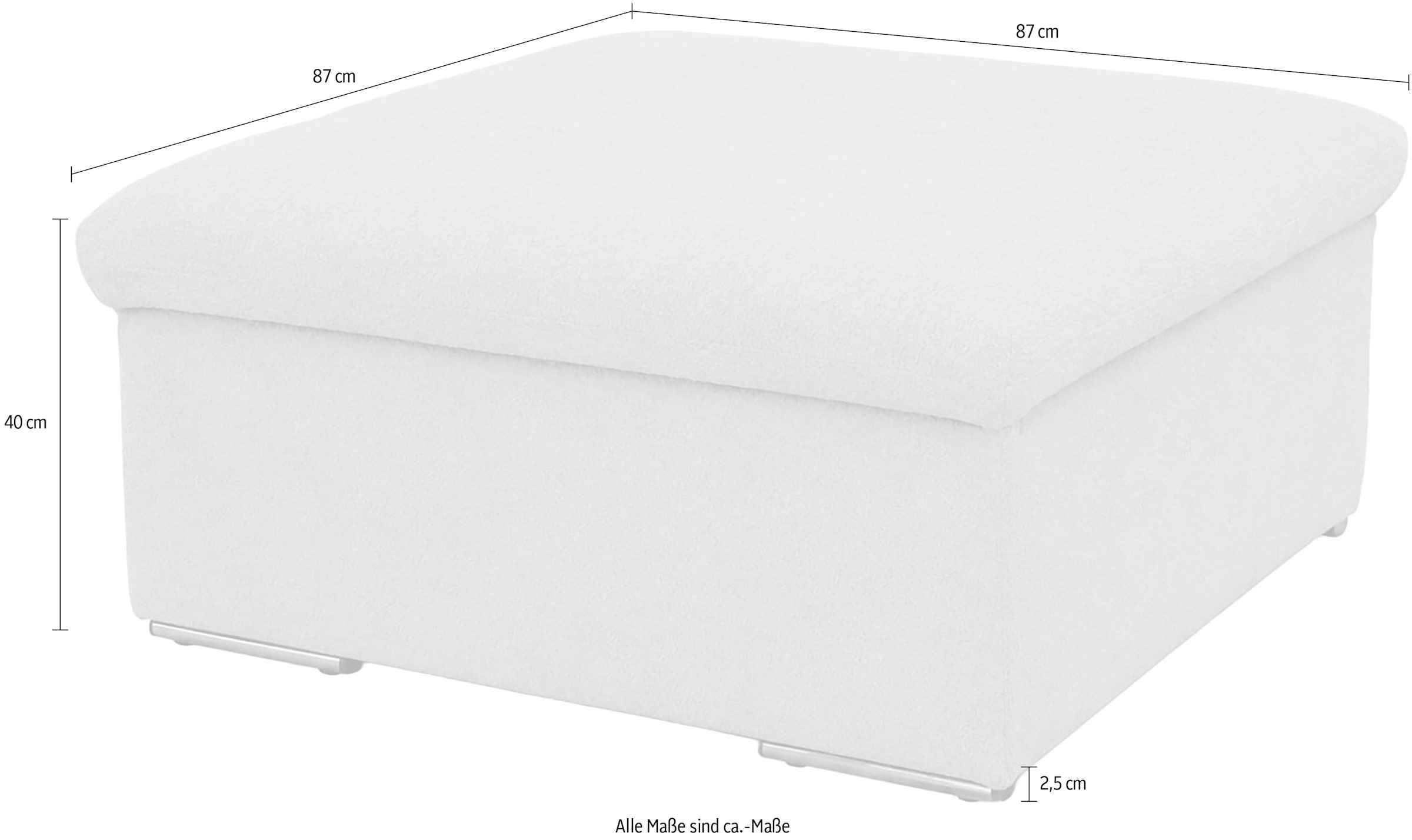 OTTO home Hocker »Saltrum 87 x 87 cm, formschön und stabil« pflegeleichter Bezuggstoff
