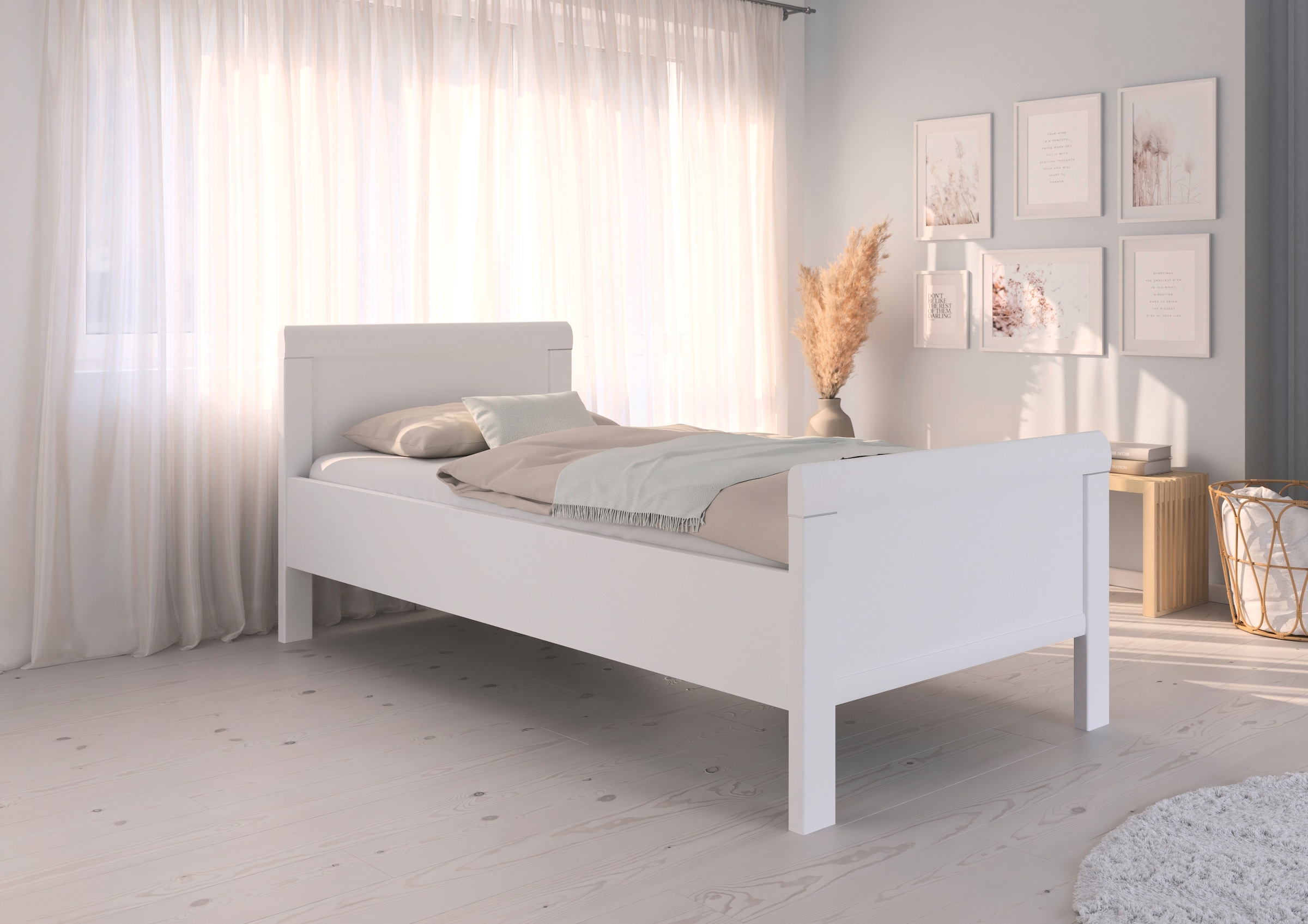 rauch Bett »Bett Einzelbett Stollenbett EVELYN«, in Komforthöhe aus Holzwerkstoff in elegantem Stil MADE IN GERMANY