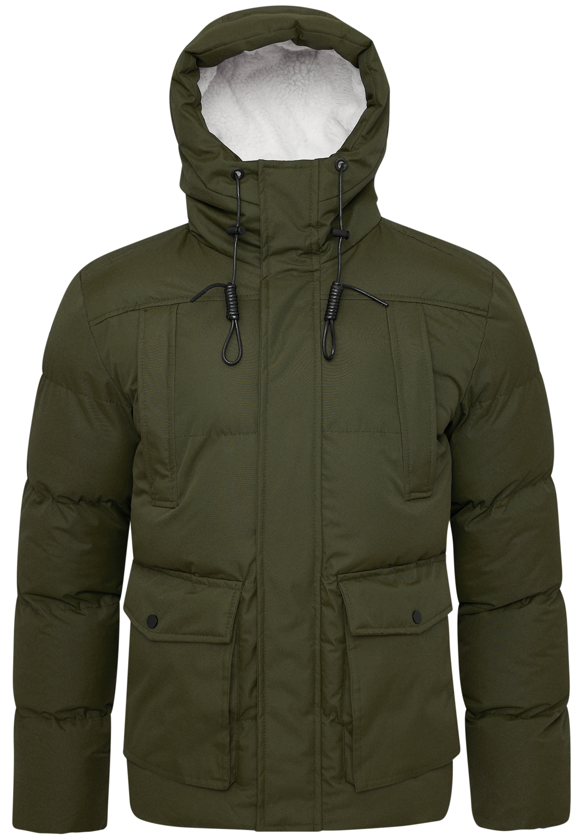 SOULSTAR Winterjacke »Steppjacke mit Kapuze & Teddyfell - Pufferjacke« mit Kapuze Herren warme Steppjacke mit Kapuze Pufferjacke Outdoor-Jacke