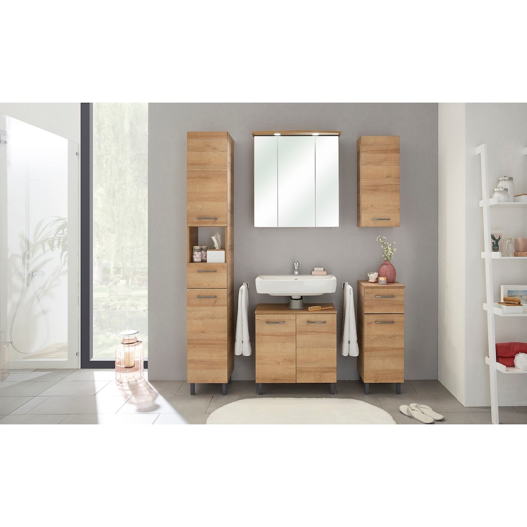 Saphir Hochschrank »Quickset 919 Badschrank, 30 cm breit, 2 Türen, Nische, 1 Schublade«