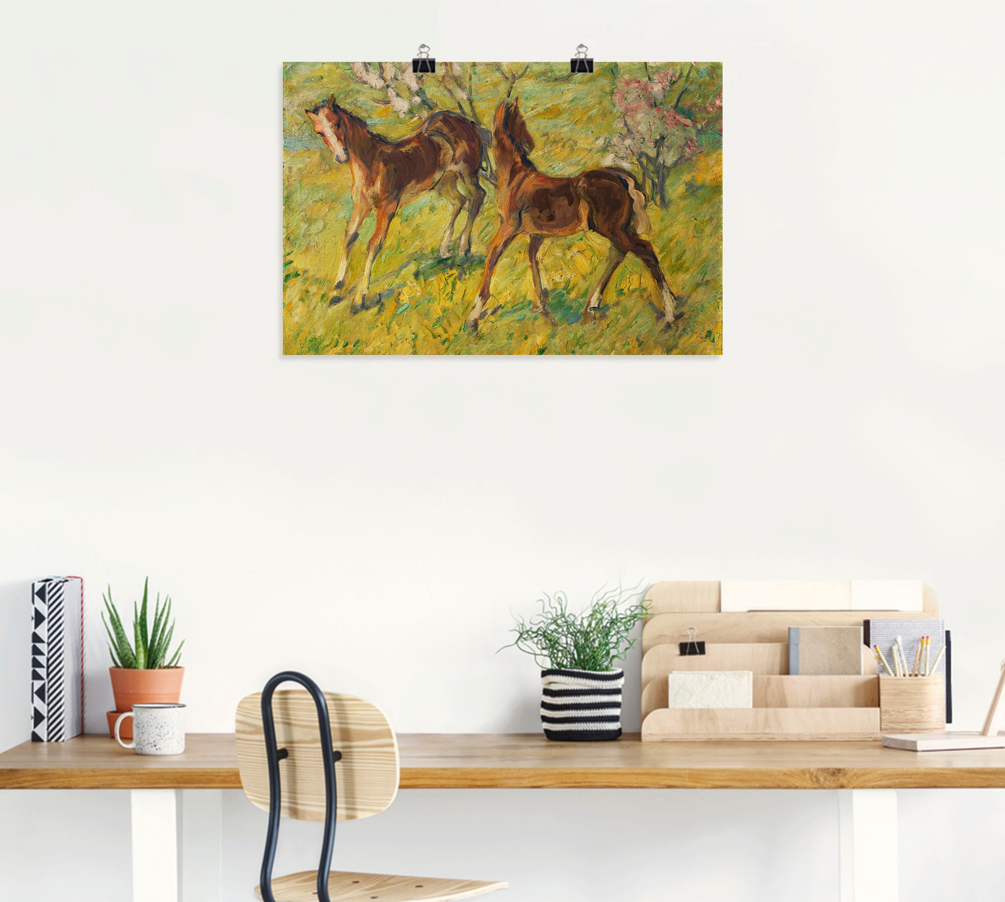 Artland Wandbild »Fohlen auf der Weide. 1909«, Haustiere, (1 St.), als Alubild, Leinwandbild, Wandaufkleber oder Poster in versch. Größen