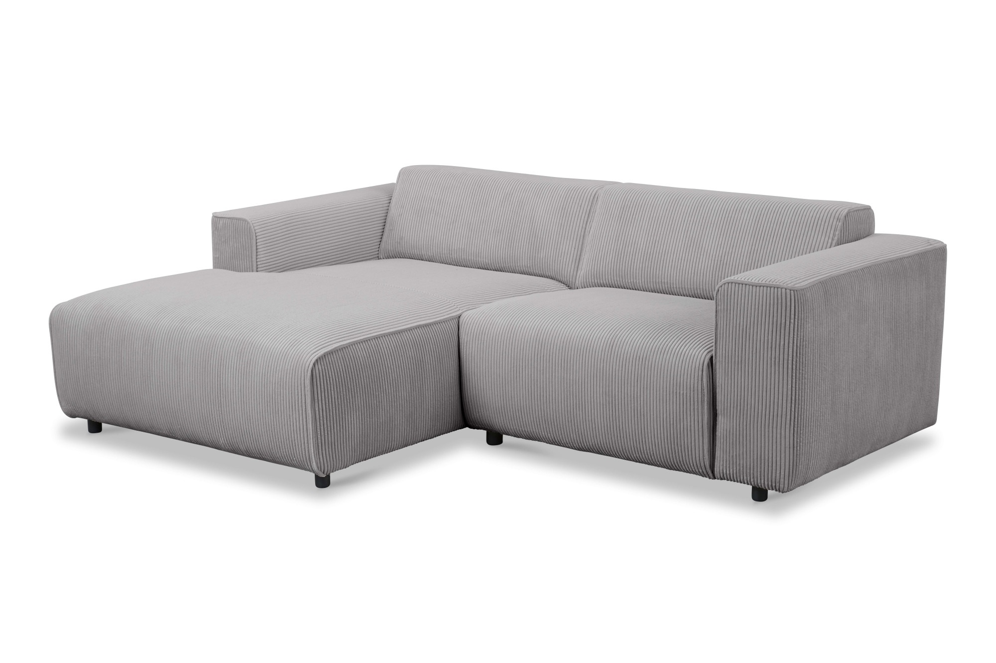 andas Ecksofa »Noord mit Kedernaht, Breite 234 cm«, Cord, Struktur, Webstoff, mit Wellenunterfederung, Massivholzrahmen