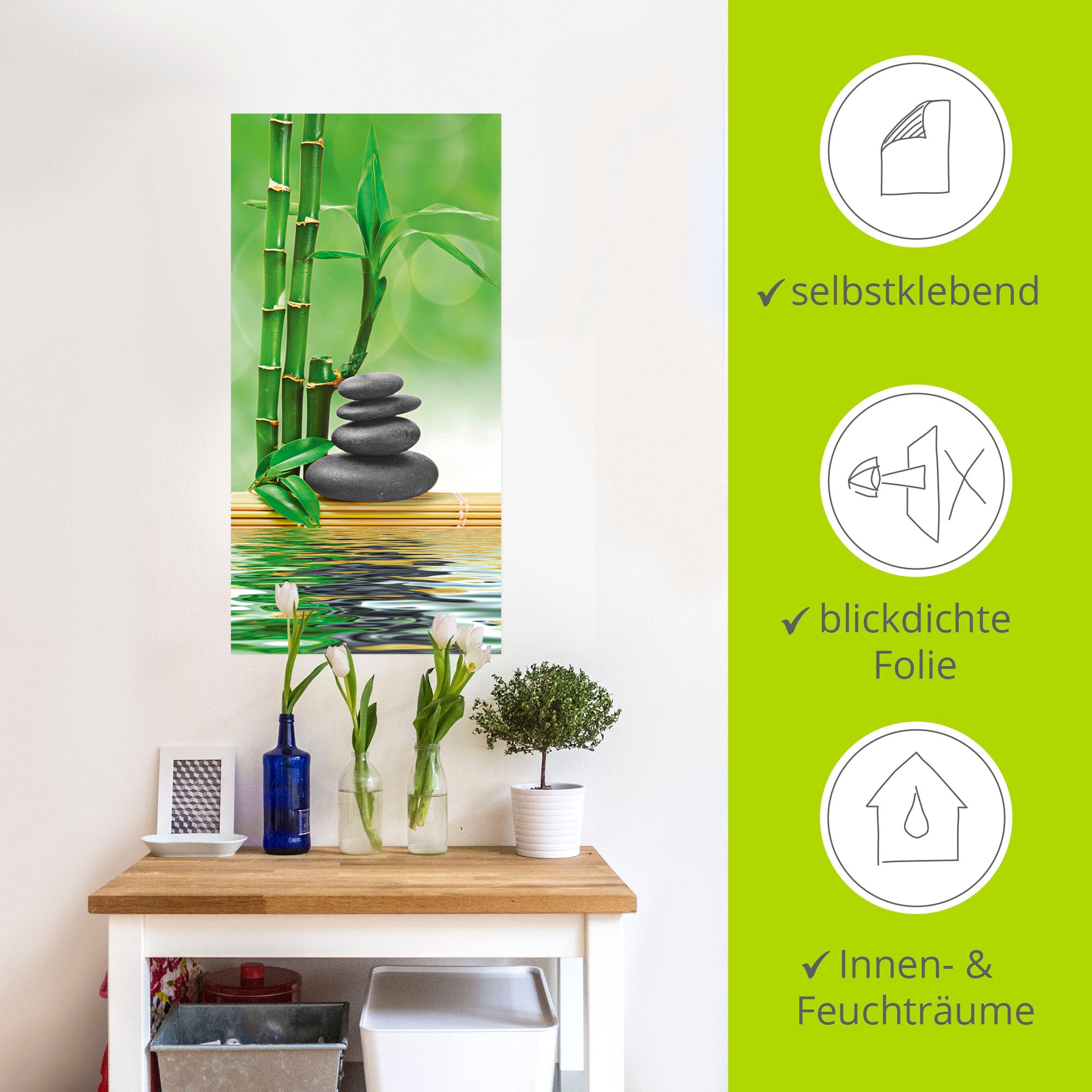 Artland Wandbild »Spa Konzept Zen Basaltsteine«, Zen, (1 St.), als Leinwandbild, Poster, Wandaufkleber in verschied. Größen