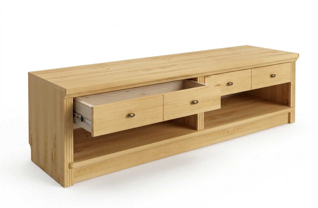 OTTO home Lowboard »Soeren TV-Kommode« B/T/H: 158/45/45 cm,  aus massiver Kiefer, mit 2 Schubladen, FSC®-zertifiziert