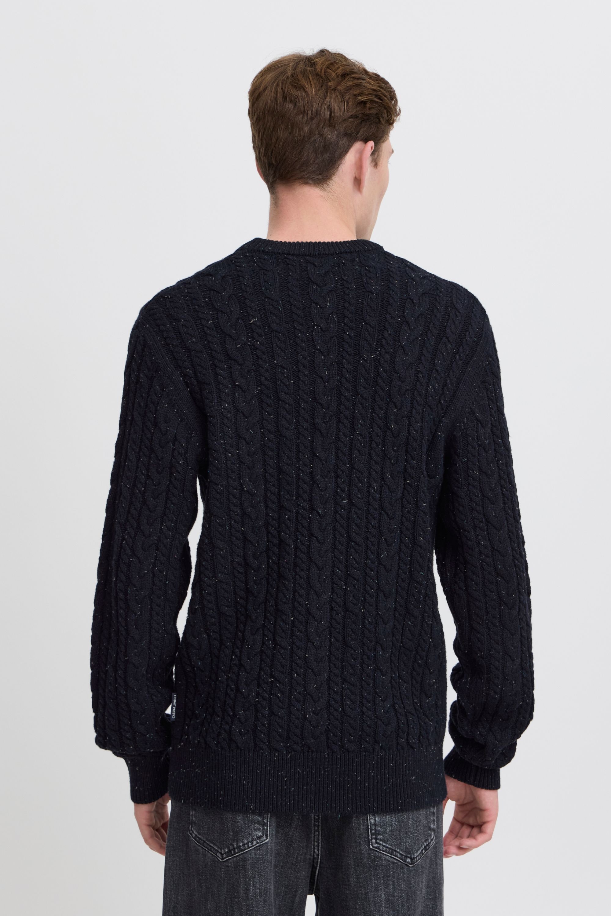 Casual Friday Strickfleece-Pullover »Strickpullover CFKARL cable crew neck knit with neps«