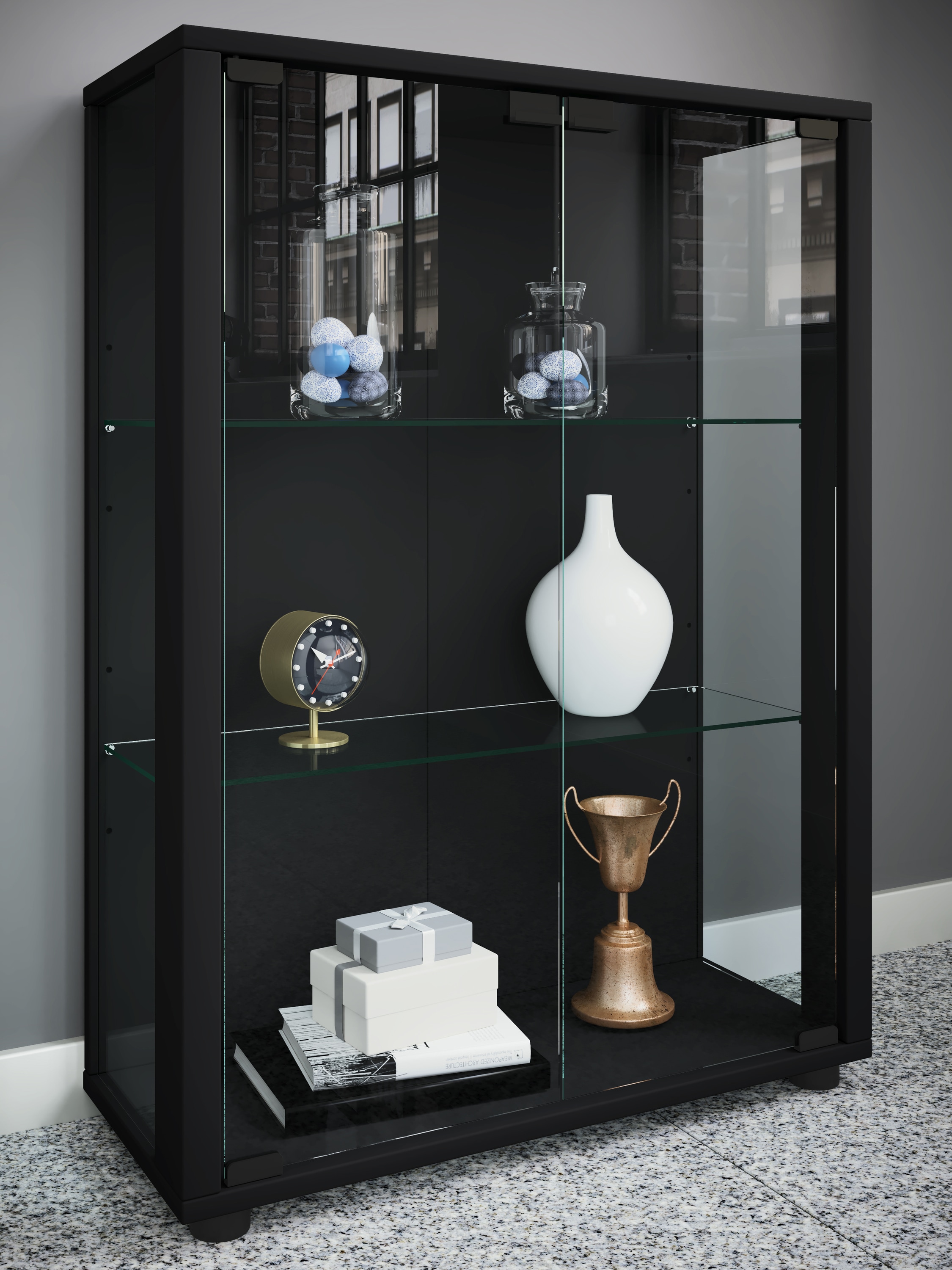 VCM Standvitrine »Holz Glas Stand Vitrine Sammelvitrine Sintalo«
