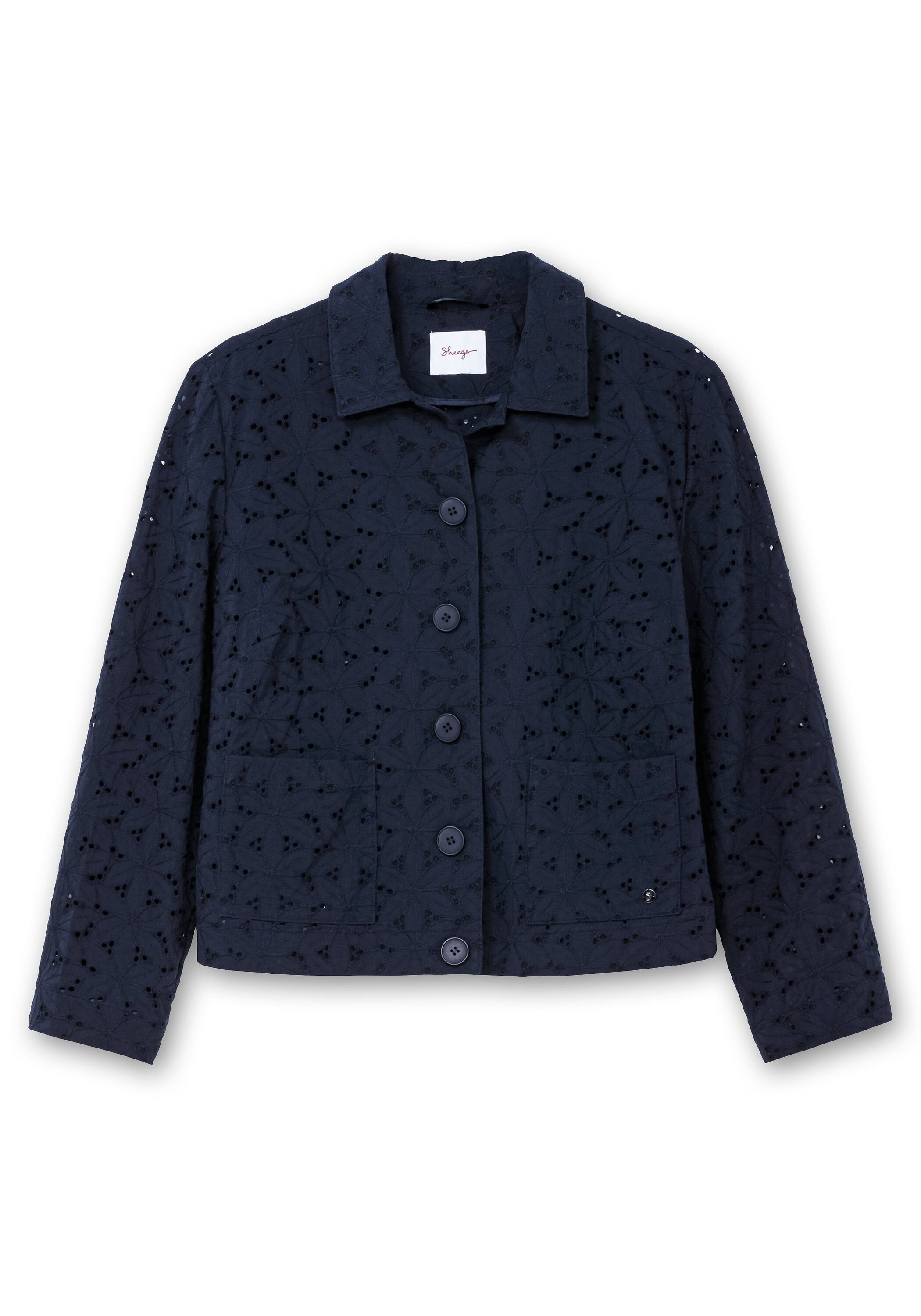 Sheego Jackenblazer »Blusenjacke aus Baumwolle mit Lochspitze«