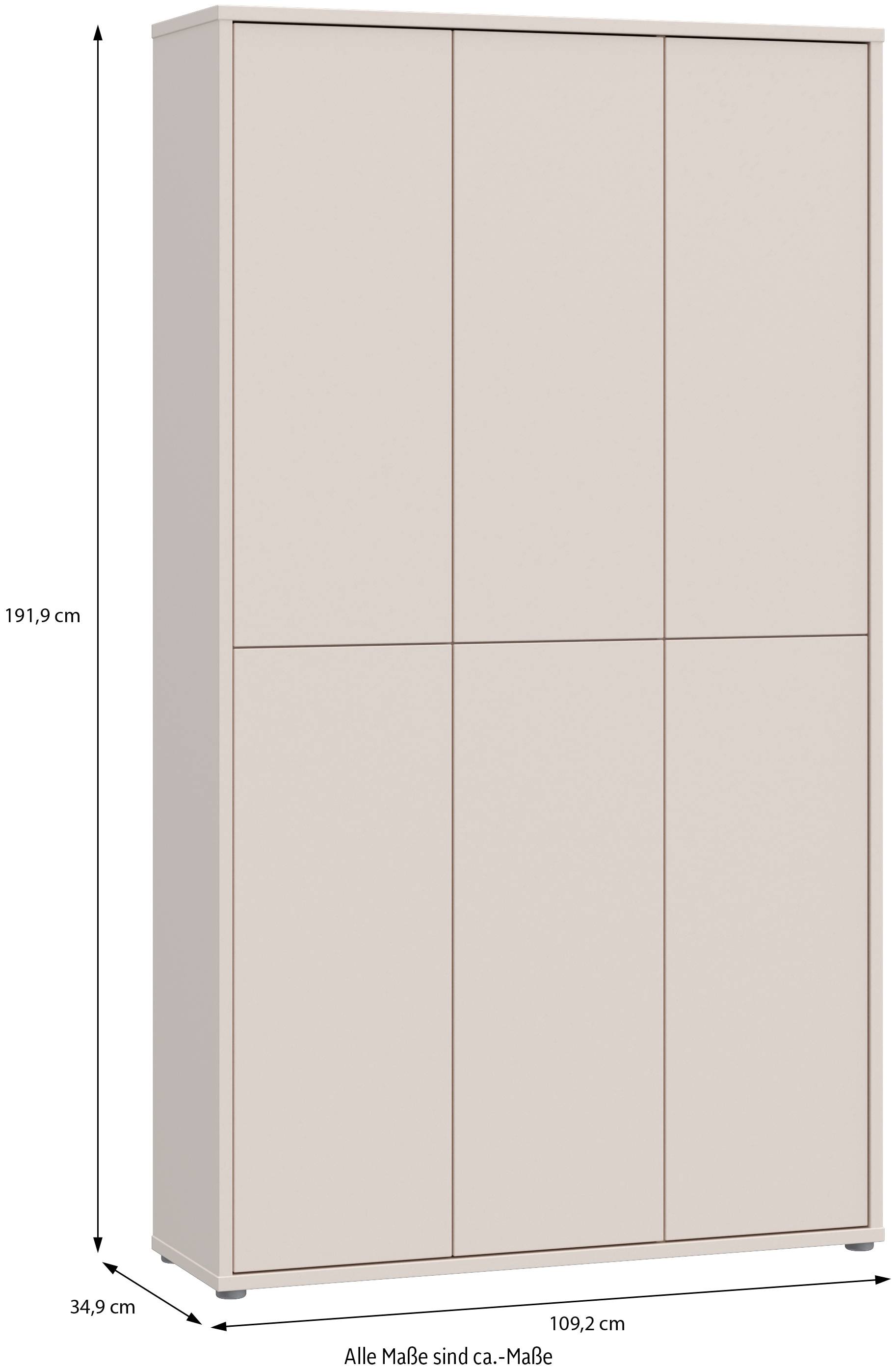 FORTE Schuhschrank »Alice Springs«, (B/H/T 109,2/191,9/34,9 cm), Stauraumschrank, Mehrzweckschrank, (B/H 109cm x 192cm), mit 16 Böden