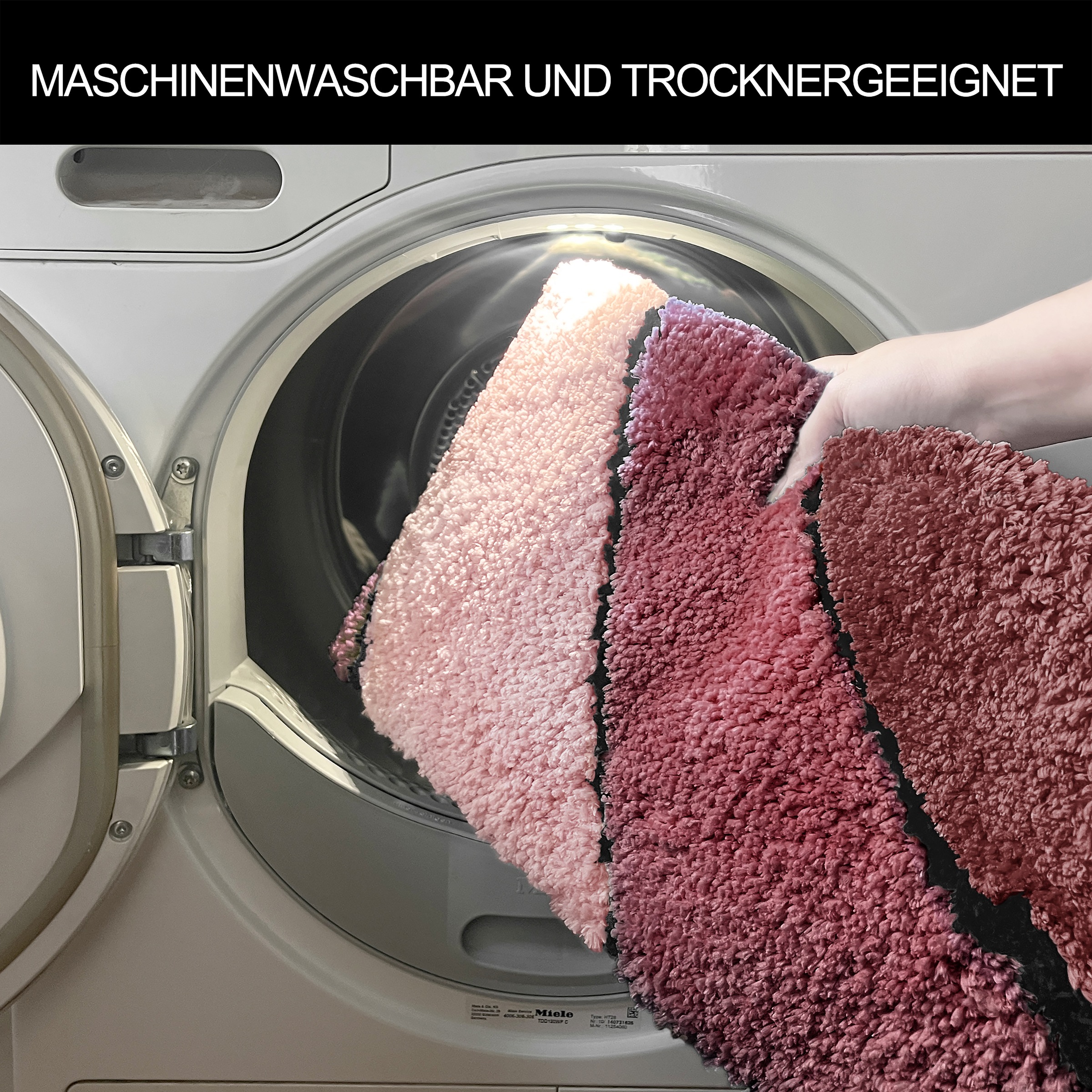 my home Badematte »Josie, Badvorleger, Badezimmer Teppich« Höhe 20 mm rutschhemmend beschichtet fußbodenheizungsgeeignet | schnell trocknend | strapazierfähig Badteppich, Badematten, rechteckig, rund & als 3-tlg. Set erhältlich