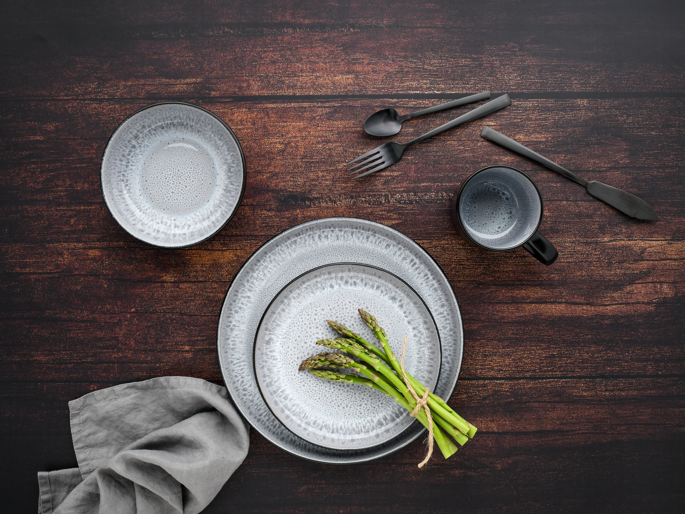 CreaTable Kombiservice »Nordic Fjord, Kombiservice 16-tlg« Reaktivglasur, Scandi-Style