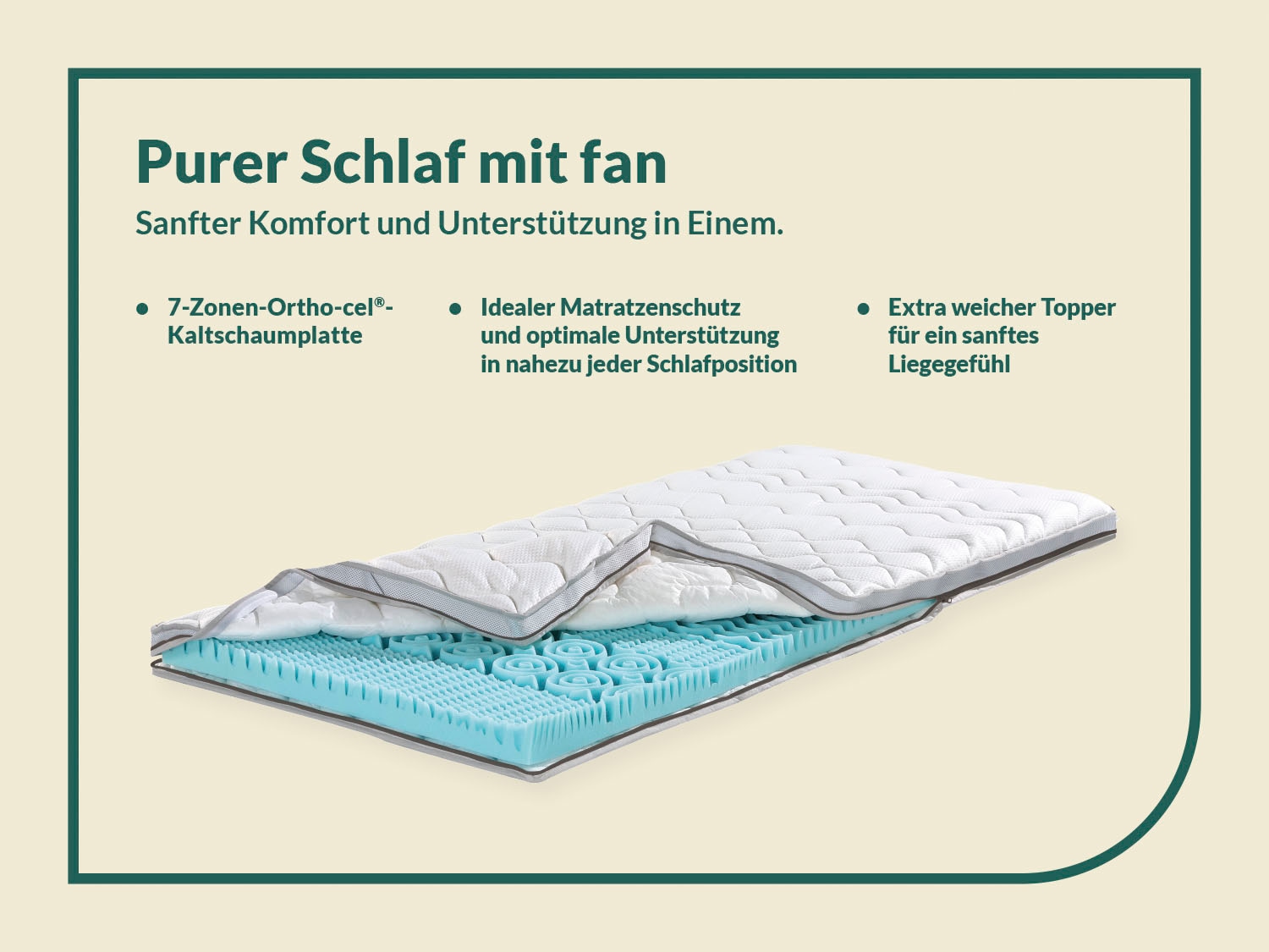 fan Topper »XXL Soft Plus, Premium Topper 90x200 cm,180x200 cm & weitere Größen«, (1 St.), Matratze, Boxspringbett, Hausstauballergiker geeignet, ergonomisch