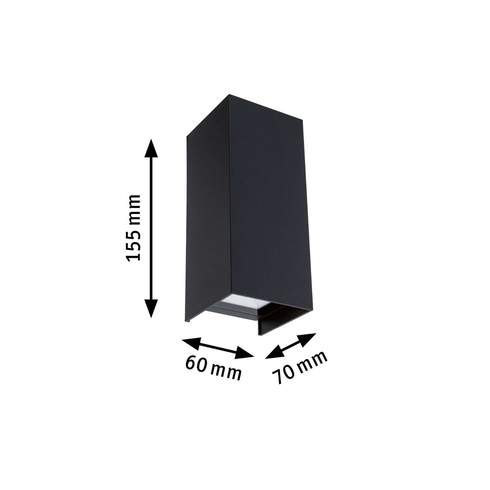 Paulmann LED Außen-Wandleuchte »Flame eckig 65x70mm 3000K 2x2,8W 2x290lm 230V Anthrazit Aluminium«, 2 flammig, IP44