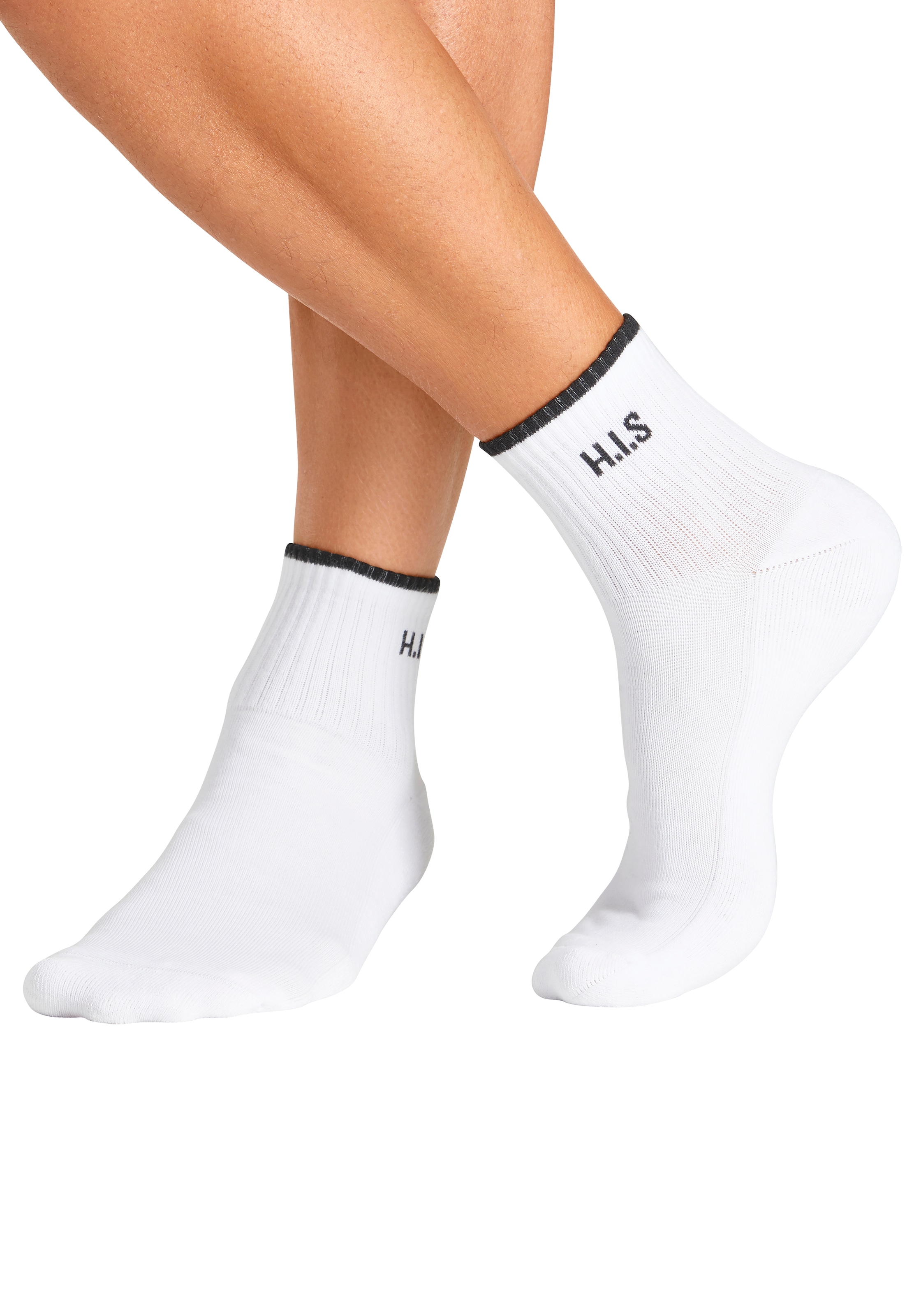 H.I.S Sportsocken, (Packung, 6 Paar), Kurzsocken mit Frottee & verstärkten Belastungszonen