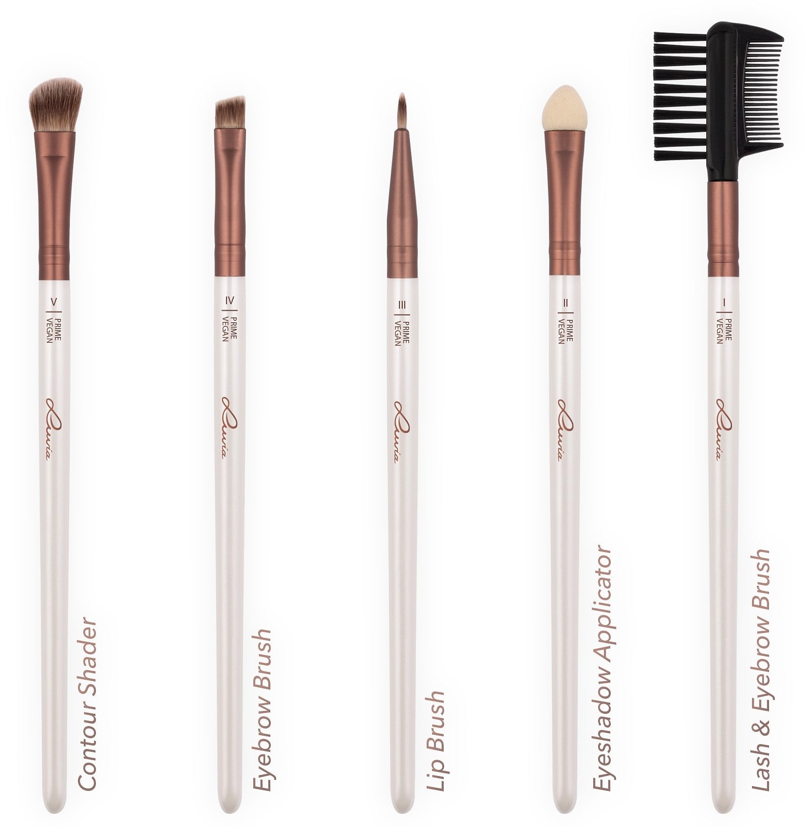 Luvia Cosmetics Kosmetikpinsel-Set »Prime Vegan«, (15 tlg., inkl. Pinselhalter), vegan