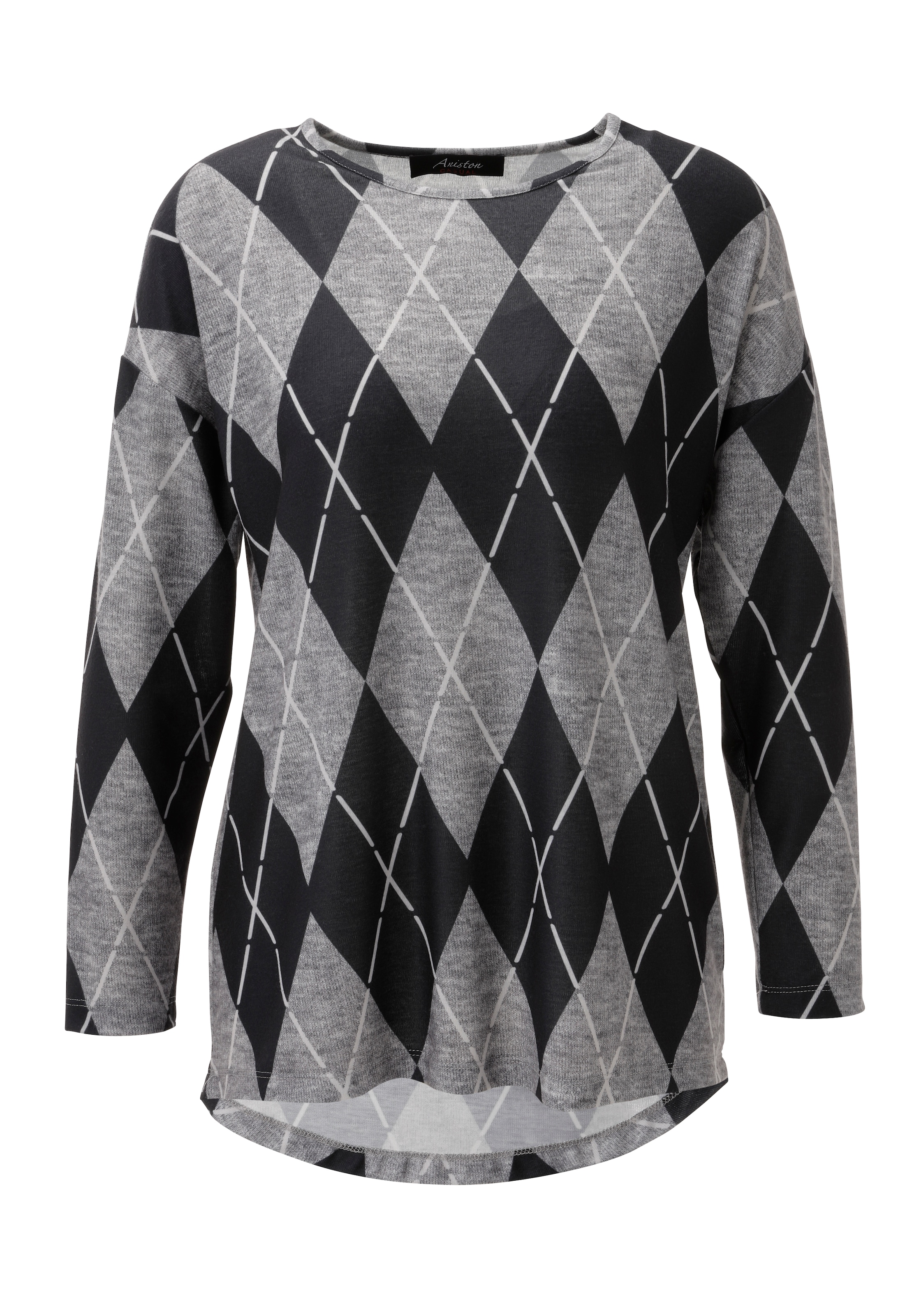 Aniston CASUAL Sweatshirt , im sportiven Rauten-Dessin - jedes Teil ein Unikat - NEUE KOLLEKTION

