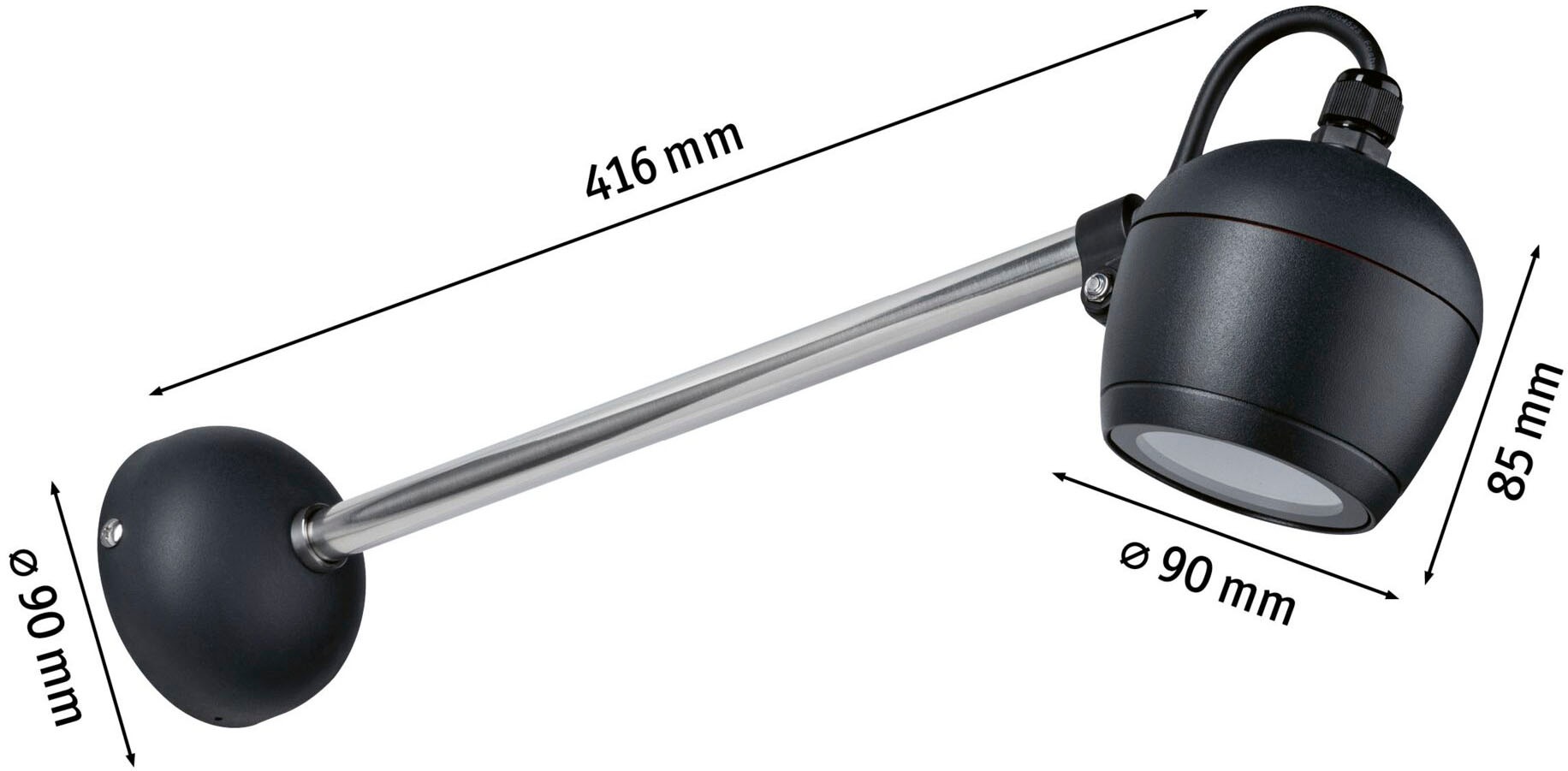 Paulmann LED Außen-Wandleuchte »Kikolo 230V 60° 3000K anthrazit«, 1 flammig