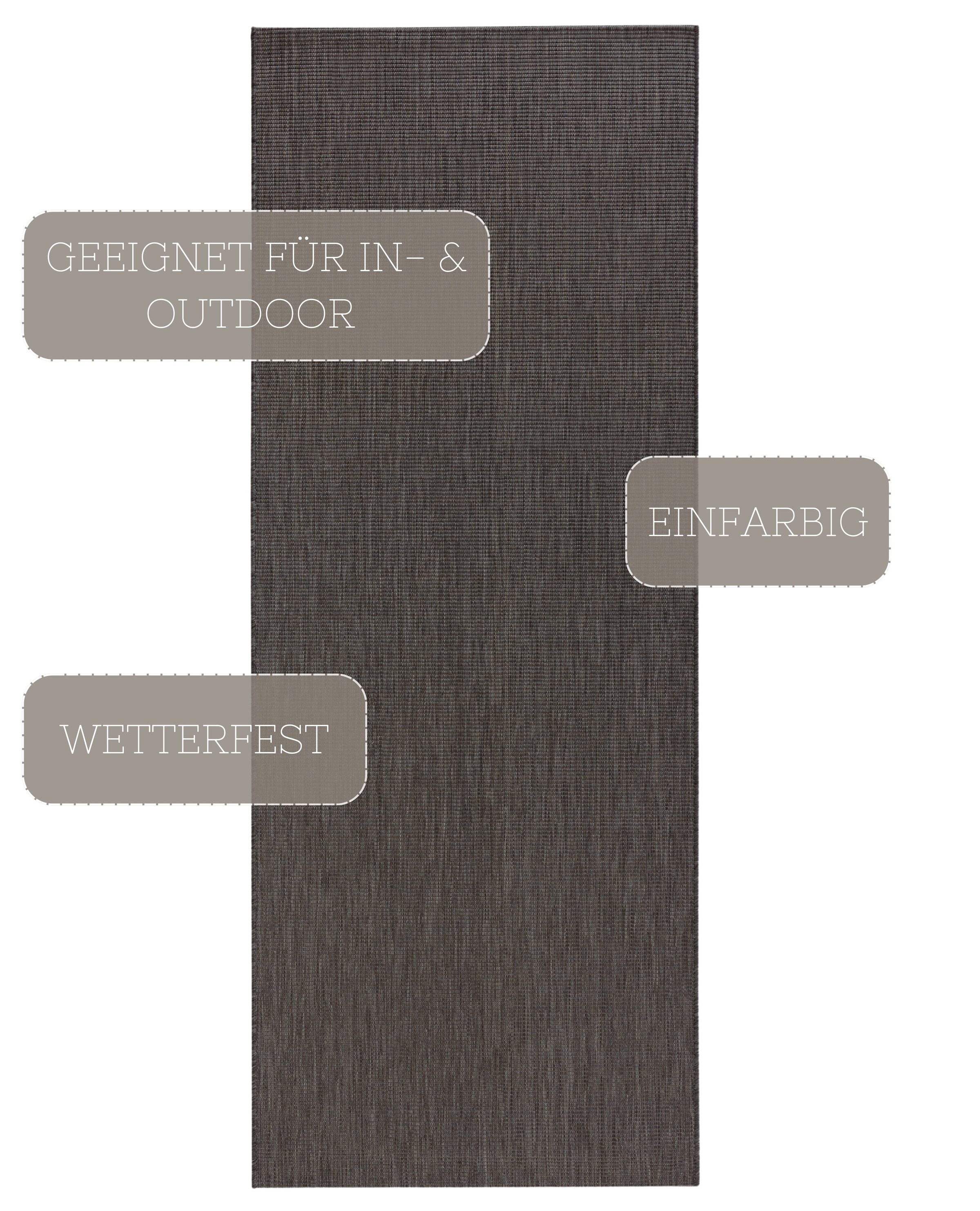 HANSE Home Teppich »Match«, rechteckig, 8 mm Höhe, In-& Outdoor, Kurzflor, Läufer, Modern, Unifarben, Wohnzimmer, Balkon