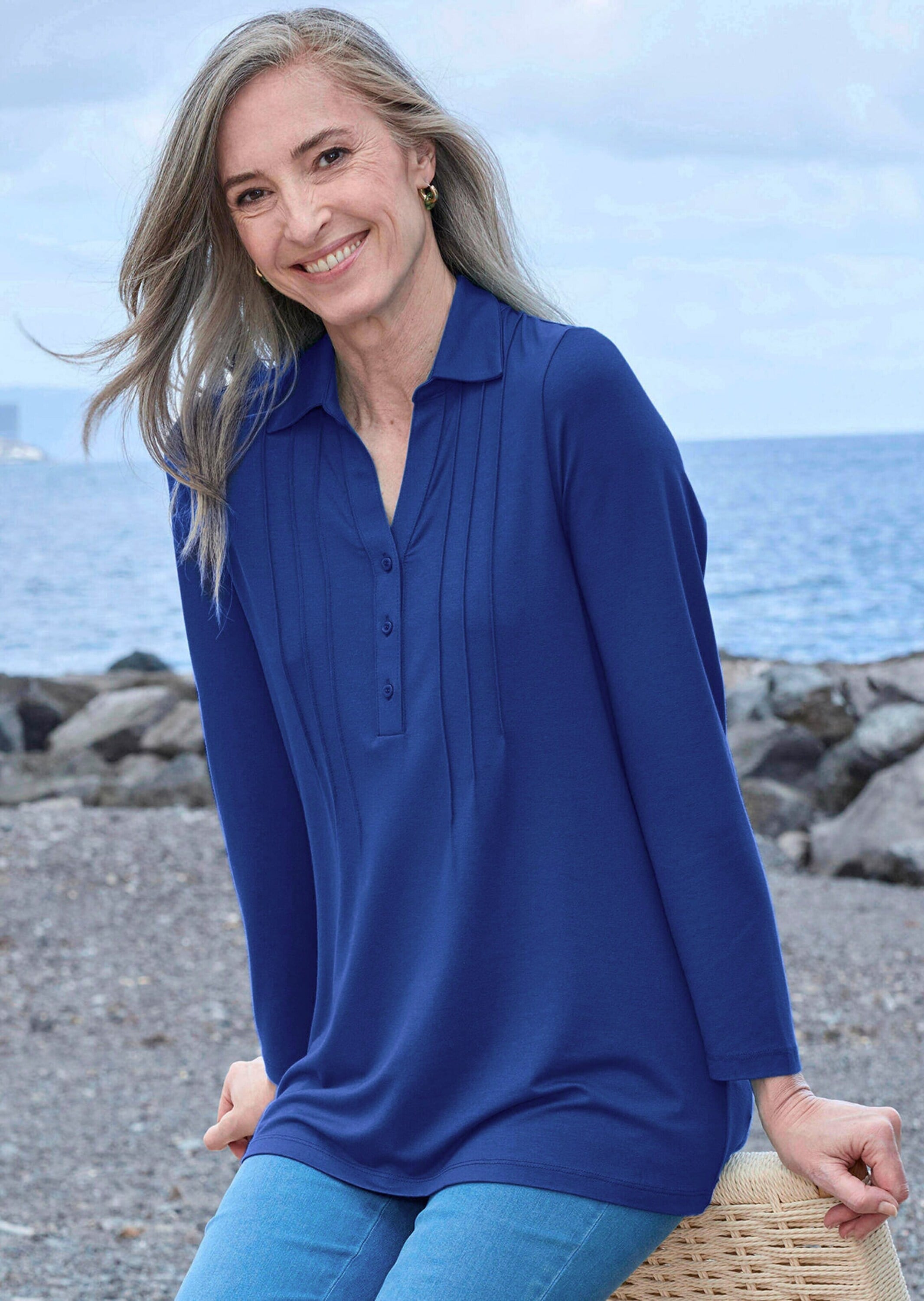 GOLDNER Langarmshirt »Tunika aus Viskose-Jersey«