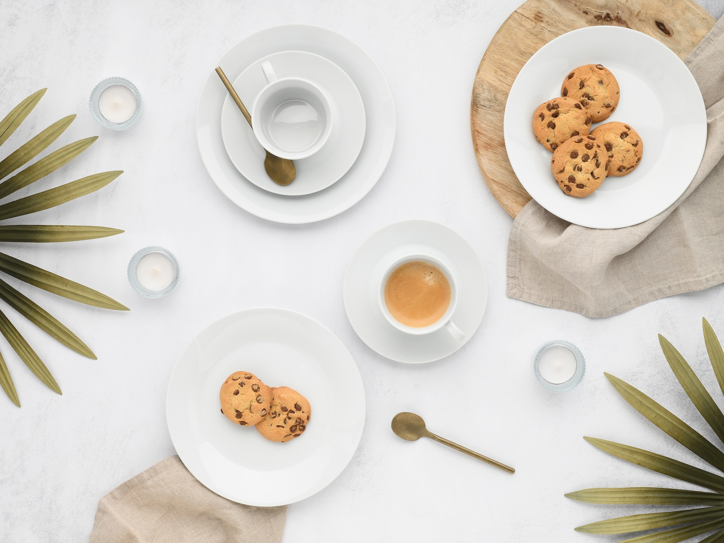 CreaTable Kaffeeservice »BASE Weiß, Service 18-tlg.« Klassisch, Zeitlos, Der Alleskönner