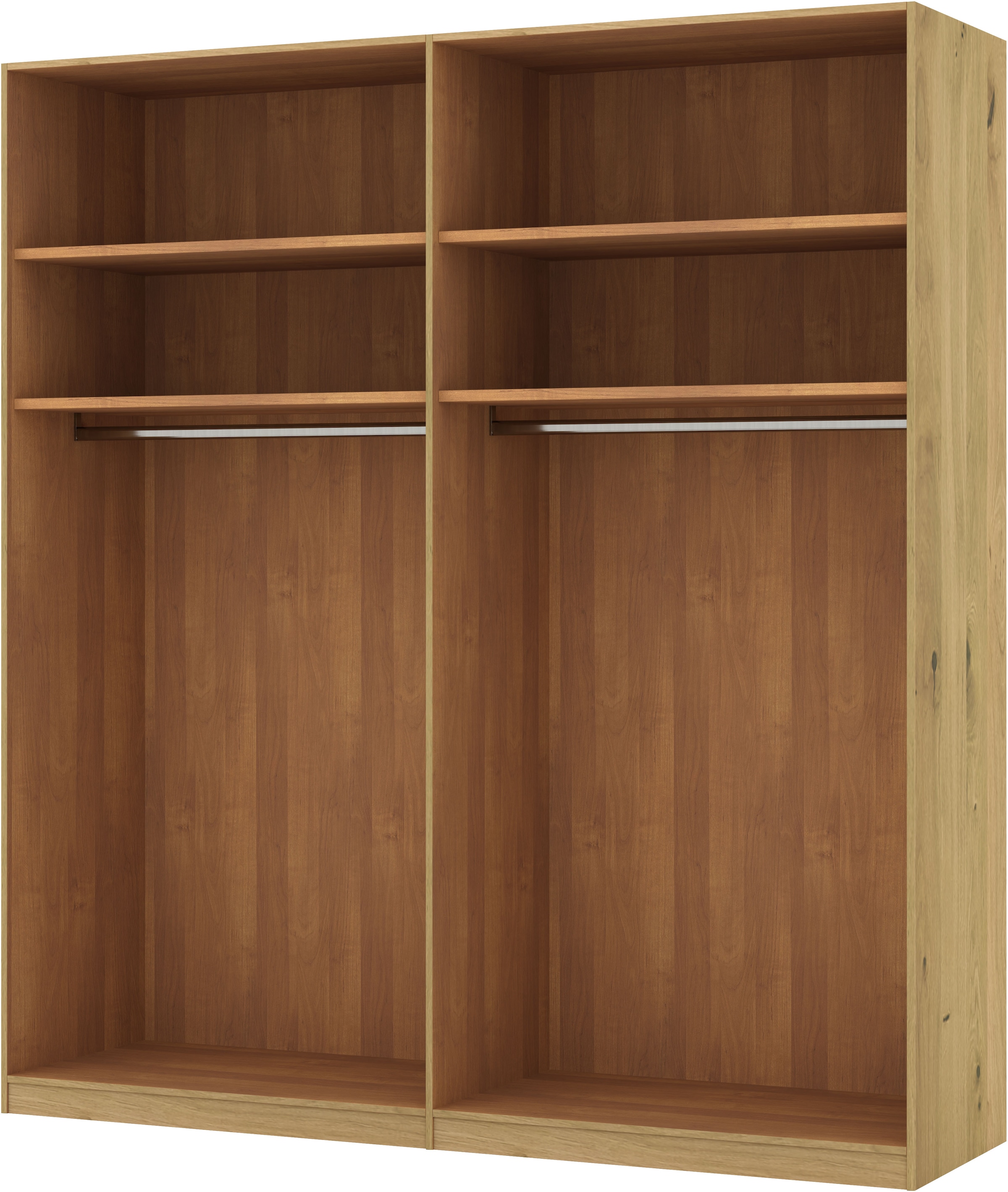 Musterring Drehtürenschrank »Savona, Kleiderschrank, Schrank, Garderobe, teilmassiv Eiche«, (mit Türdämpfern, in 5 Breiten & 2 Höhen, extra Böden, MADE IN GERMANY), Türen in Bianco-Eiche massiv, mit Querriegel, verschiedene Größen