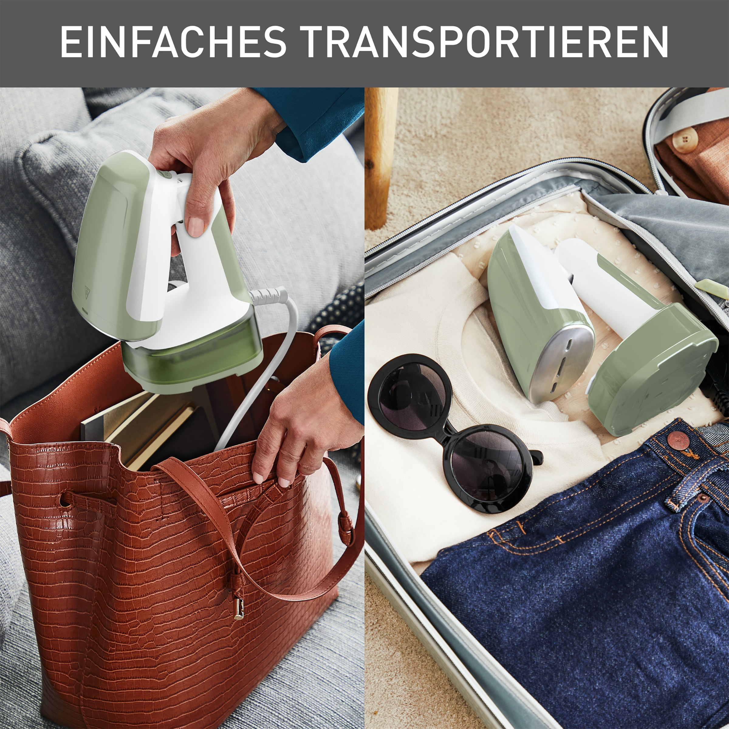 Tefal Dampfbürste »Access Steam Pocket DT3053, 1300 W, klappbarer Dampfglätter,«, 1300 W, ultrakompaktes Design, 15 Sek. Aufheizzeit, 120 ml Wassertank