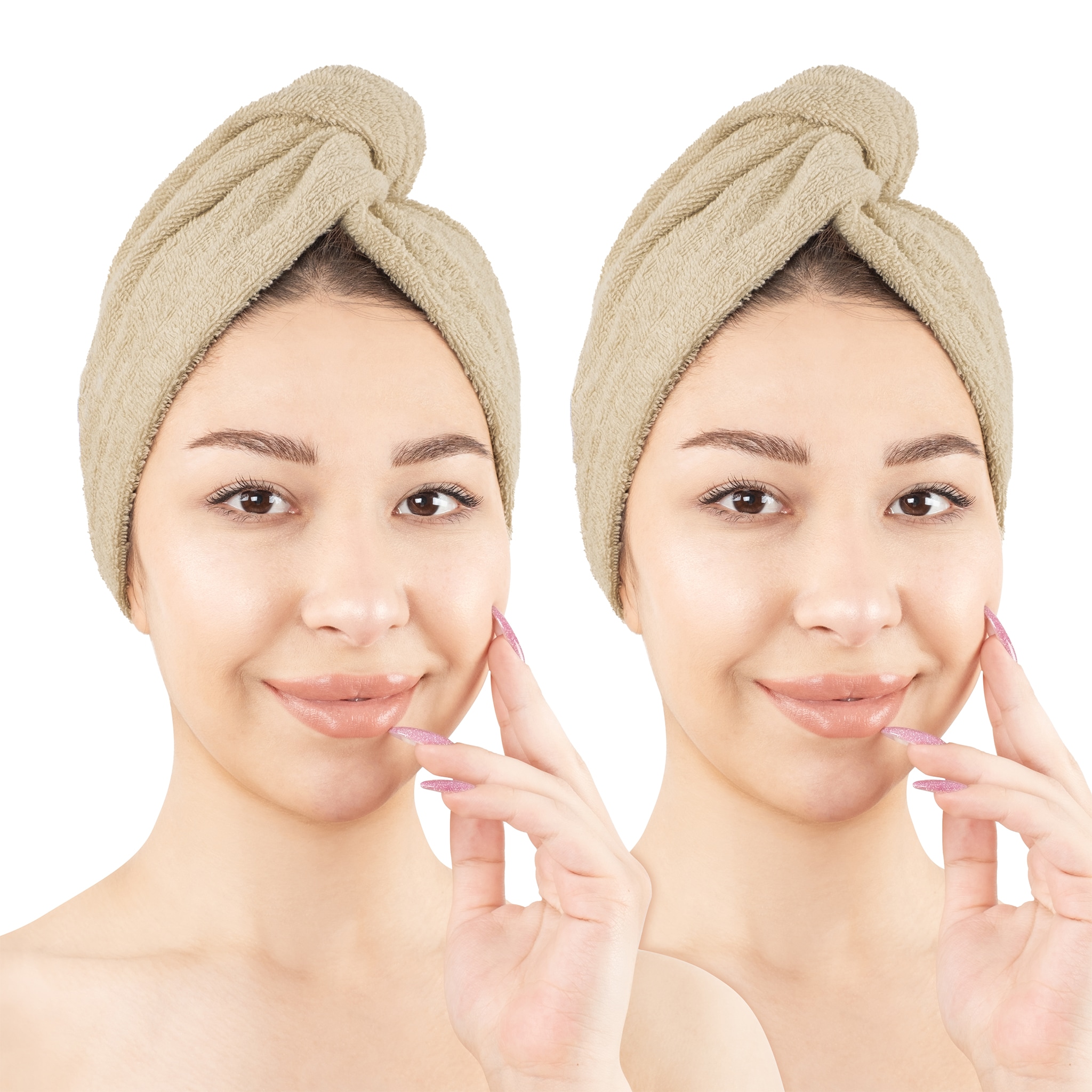 HAMMETEX Turban-Handtuch »2er Set Haarturban Damen, 100% Baumwolle, Flauschig & Schnelltrocknend« Uni-Farben, weich