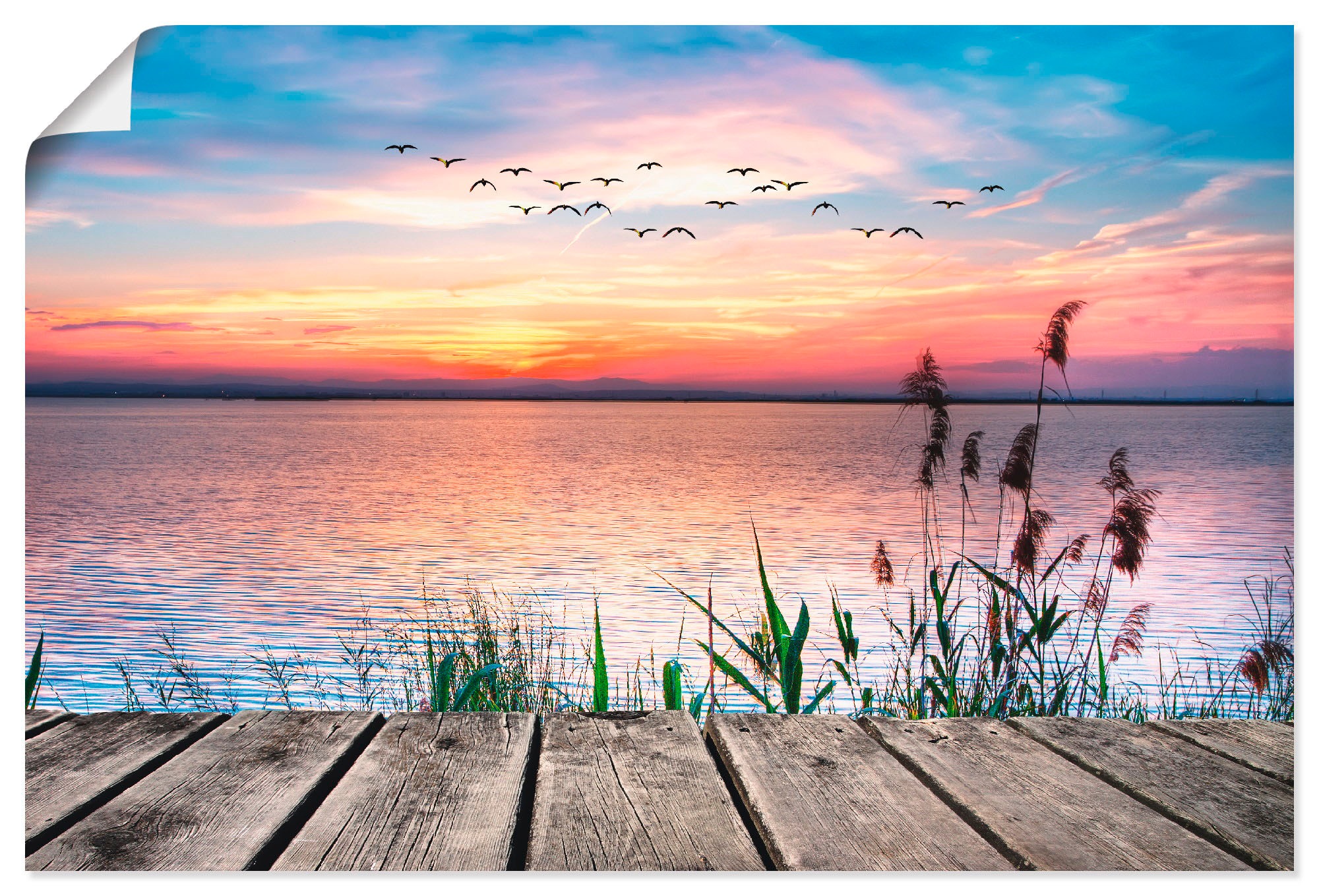 Artland Wandbild »Der See in den Farben der Wolken«, Gewässer, (1 St.), in vielen Größen & Produktarten - Alubild / Outdoorbild für den Außenbereich, Leinwandbild, Poster, Wandaufkleber / Wandtattoo auch für Badezimmer geeignet