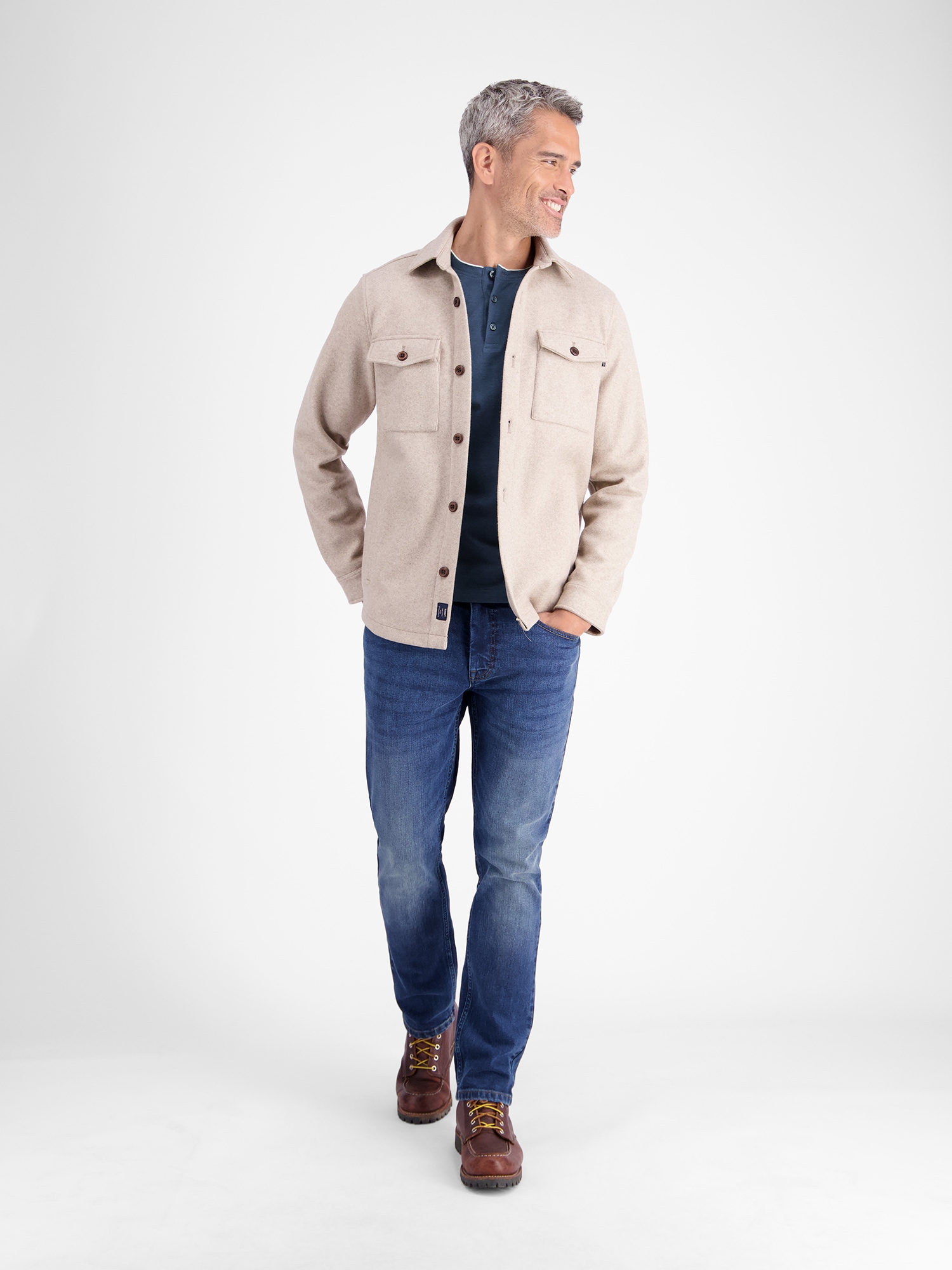 LERROS Sweatshirt »LERROS Serafino-Langarmshirt für Herren«