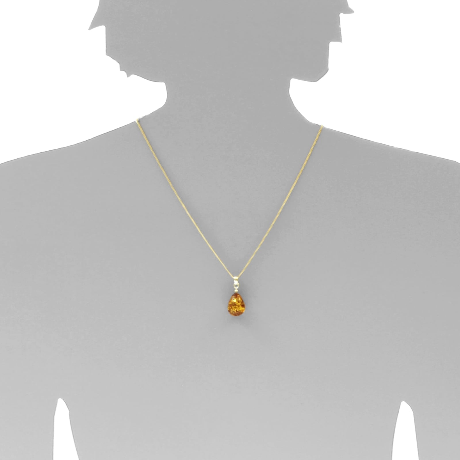 OSTSEE-SCHMUCK Kettenanhänger »- Tropfen ca. 20 mm lang - Gold 585/000 - Bernstein -,«