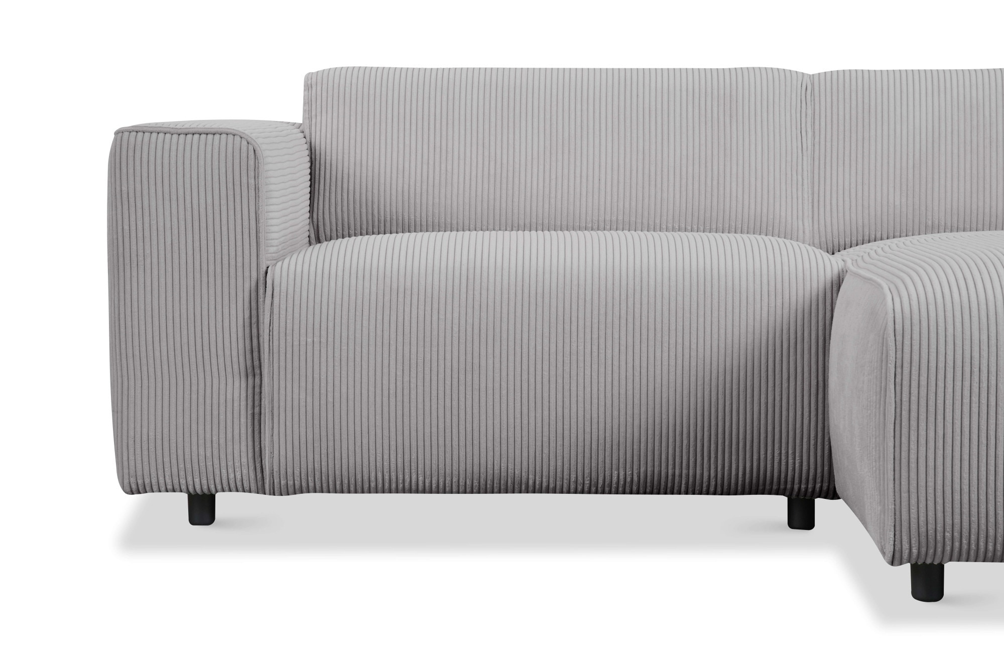 andas Ecksofa »Noord mit Kedernaht, Breite 234 cm«, Cord, Struktur, Webstoff, mit Wellenunterfederung, Massivholzrahmen