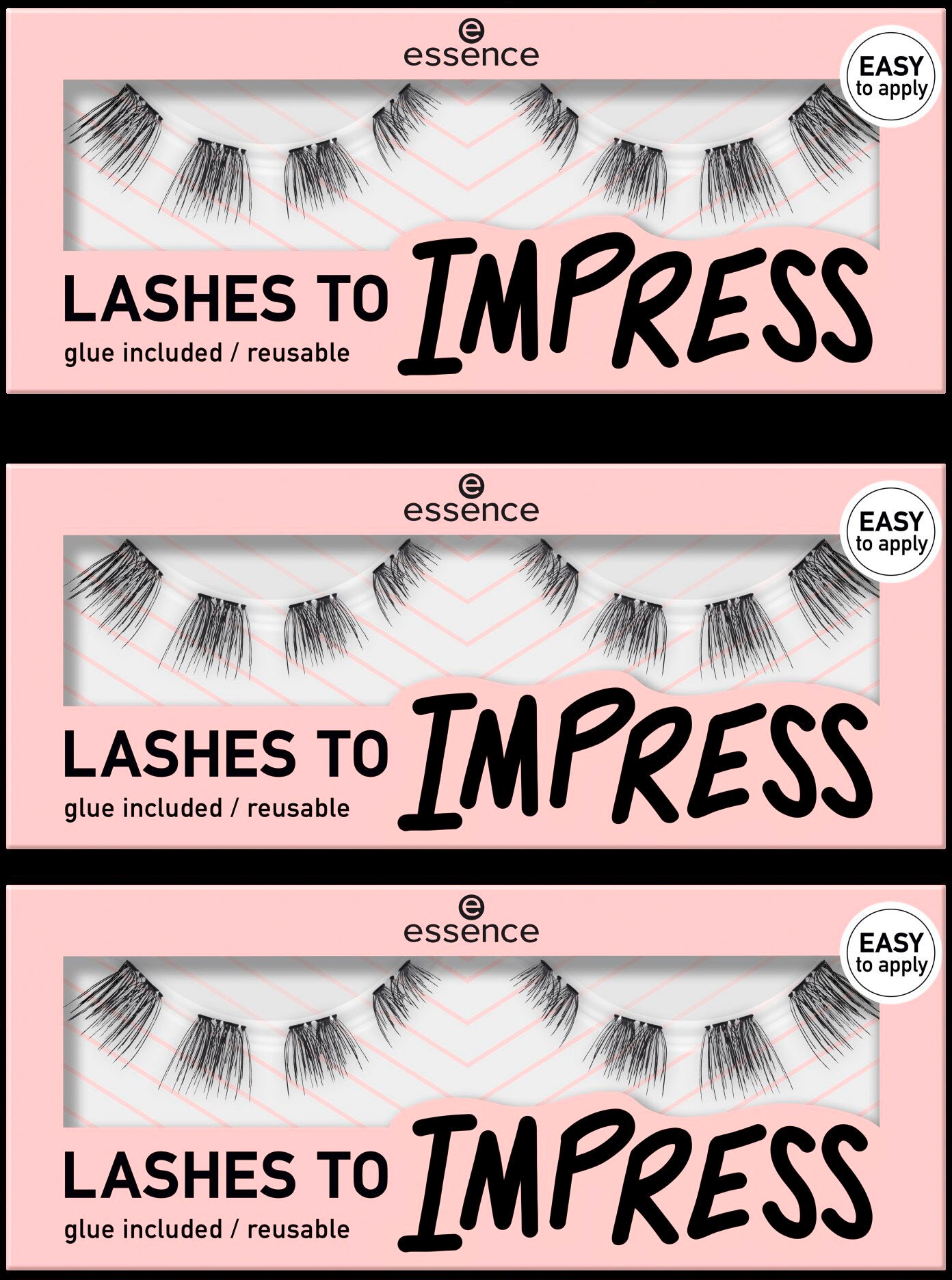 Essence Einzelwimpern »LASHES TO IMPRESS«, (3tlg. Set), mit Wimpernkleber