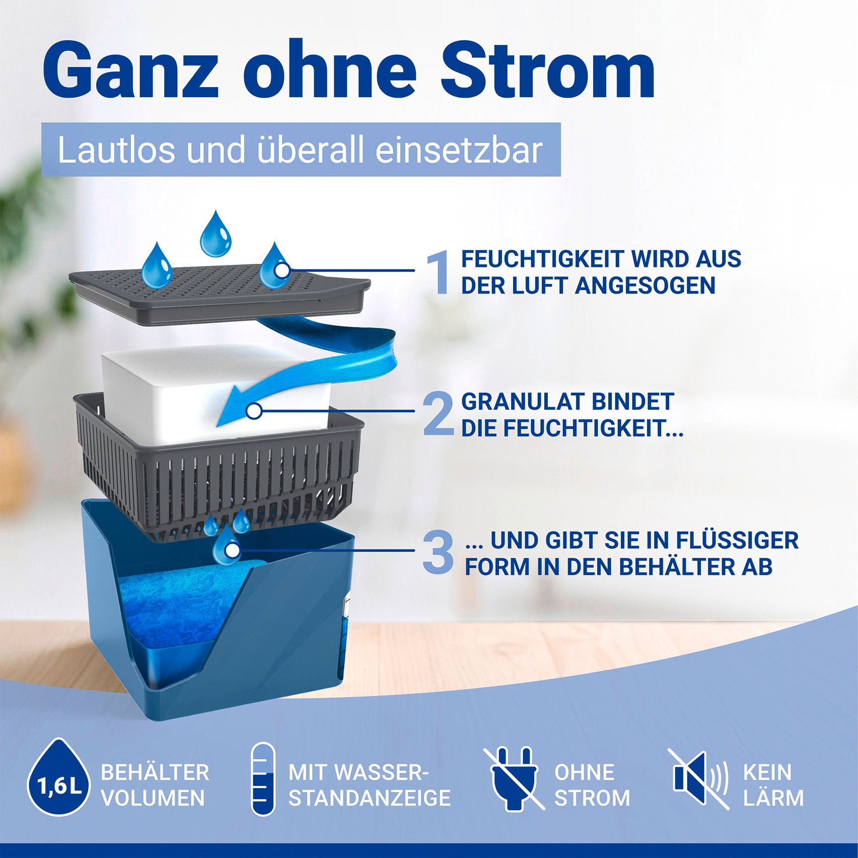 WENKO Luftentfeuchter »Cube« für 80 m³ Räume 1000 g