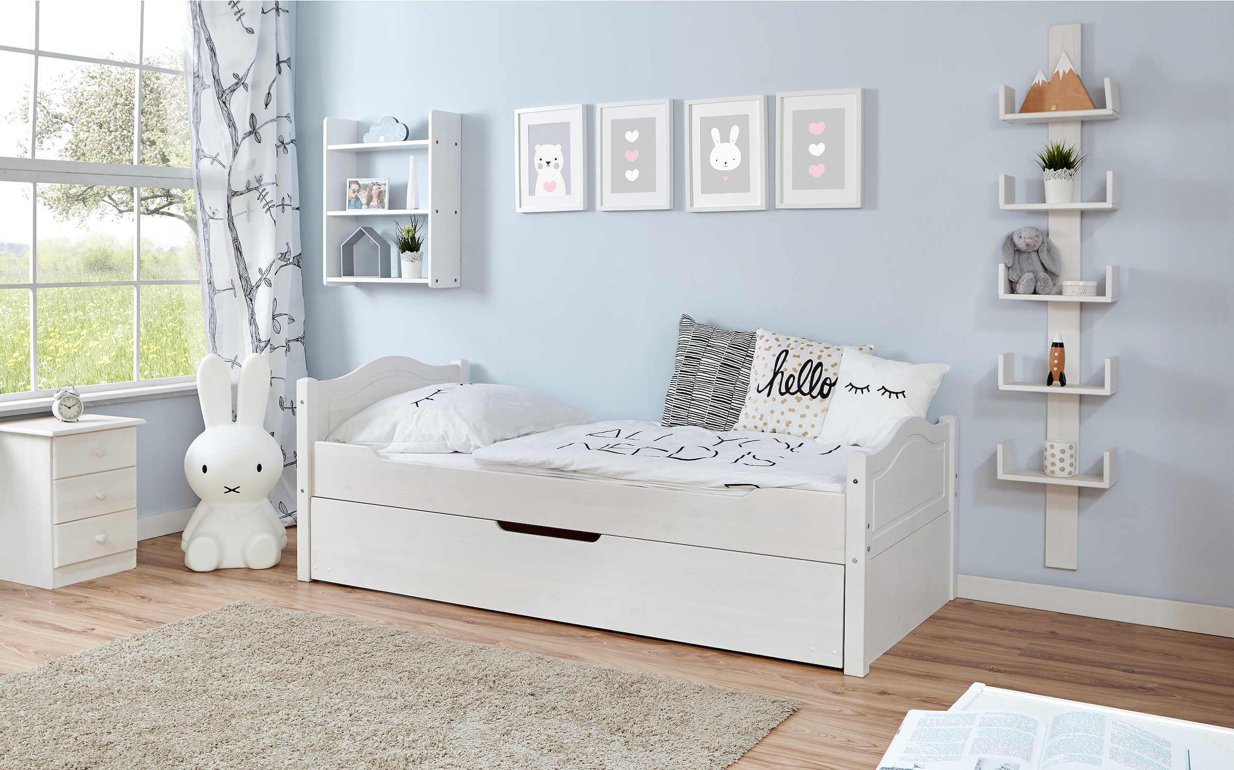 Ticaa Jugendbett »Leni«, Einzelbett, inkl. Zusatzbett und Rollrost