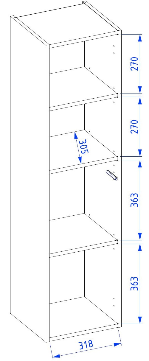 welltime Hängeschrank »FLOW STRIPE rechts/links montierbar, Breite 35 cm, modernes Design« Schrank mit 3 Einlegeböden, Push-to-open-Function