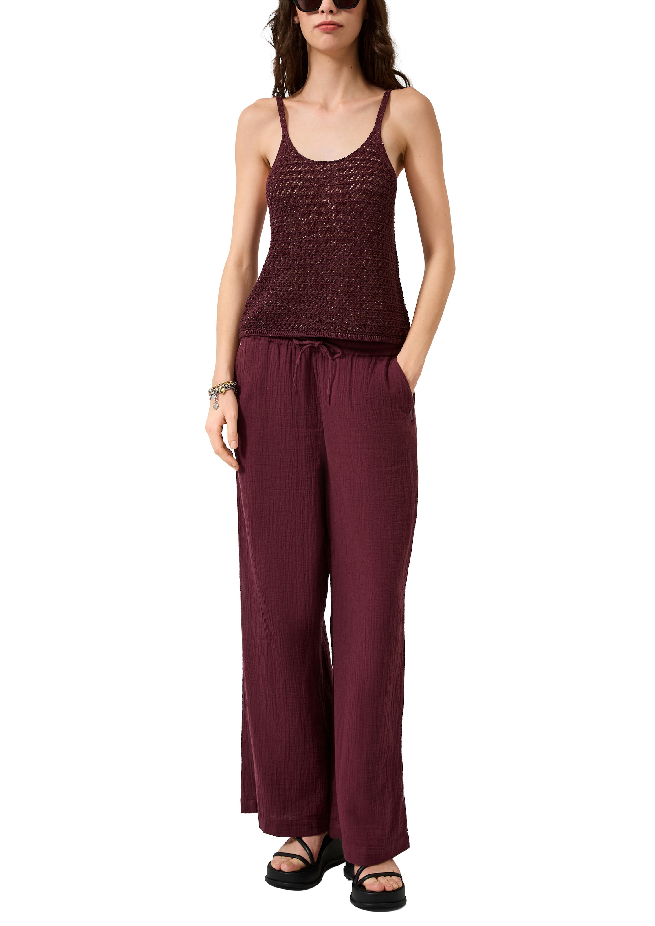 QS Stoffhose  Sommerhose mit elastischem Bund/Weites Bein