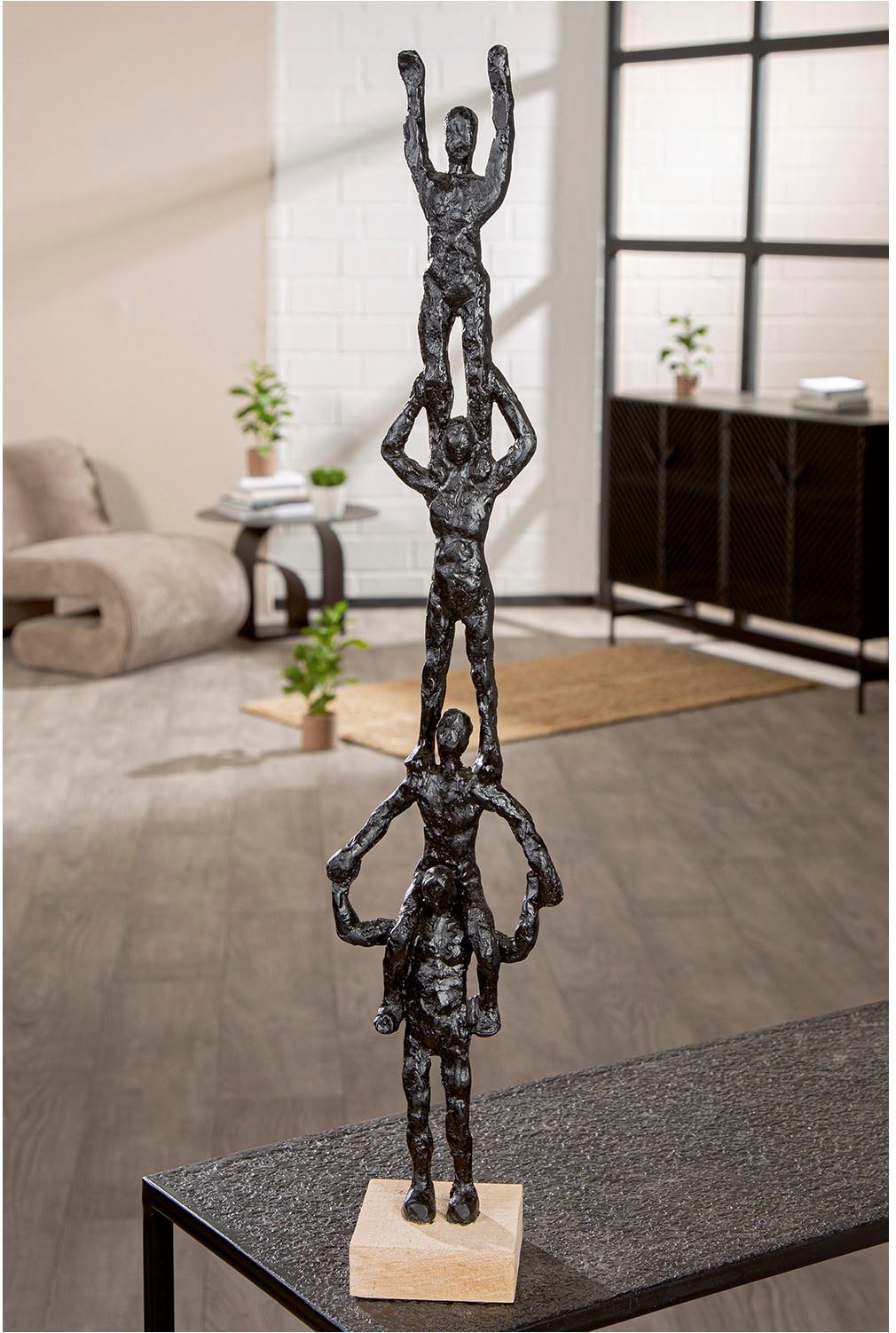 GILDE Dekofigur »Skulptur Person Teamspirit schwarz H. 68,5 cm«