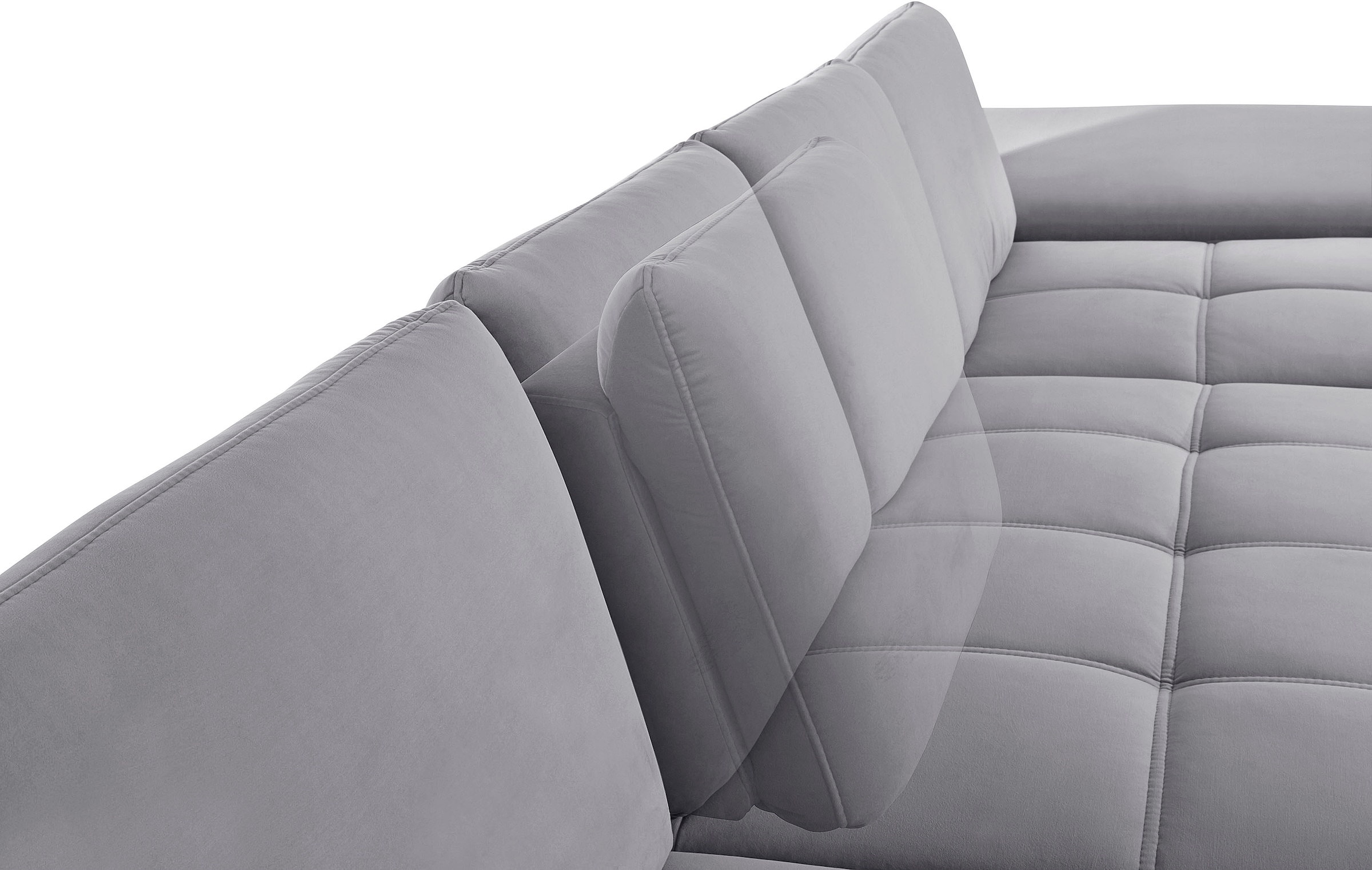 Places of Style Wohnlandschaft »Costello U-Form, mit Sitztiefenverstellung, Armteilverstellung und«, 3 Nierenkissen, optional Bettfunktion und Bettkasten