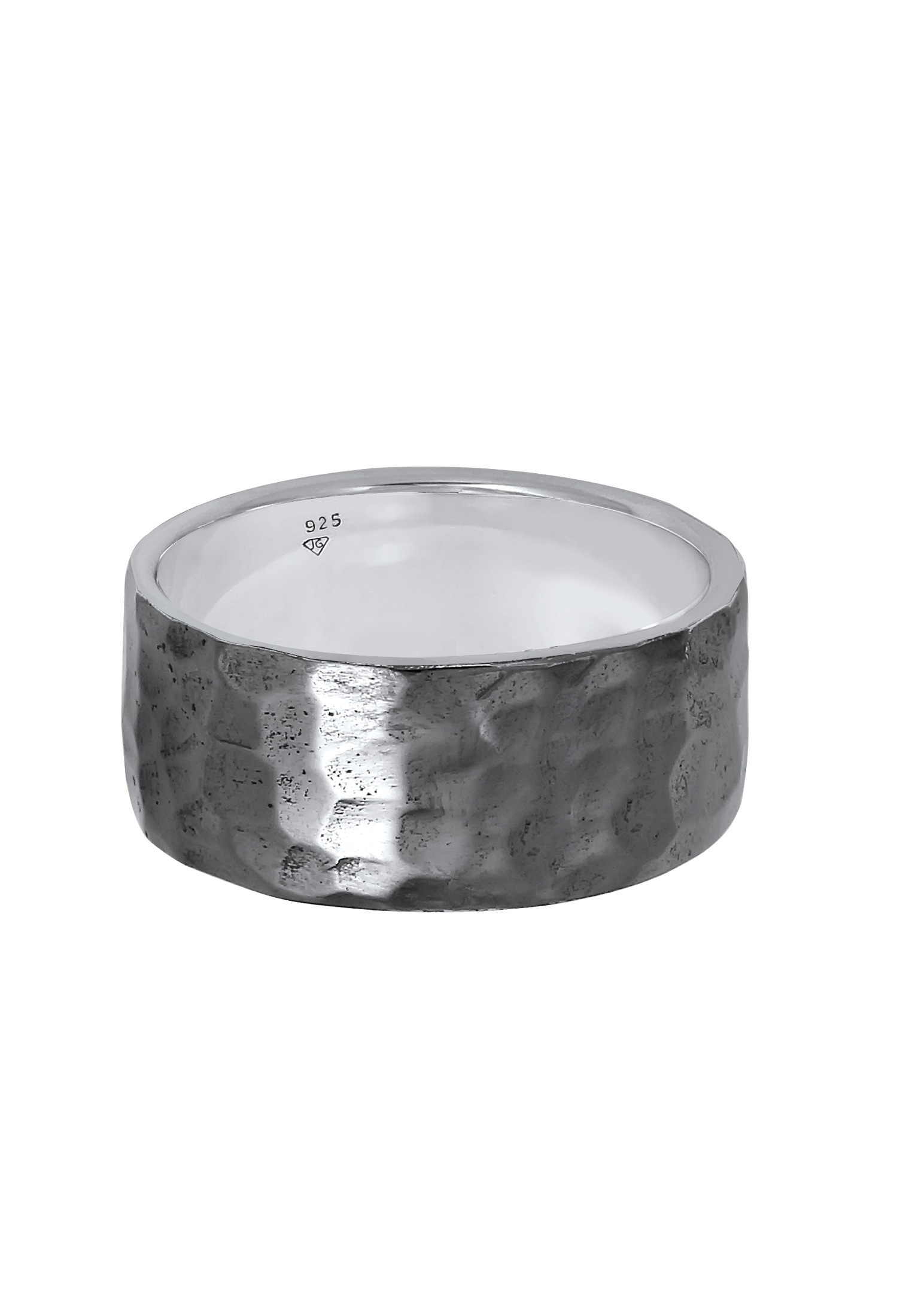 Kuzzoi Silberring »Ring Herren Gehämmert Markant Matt 925 Silber«