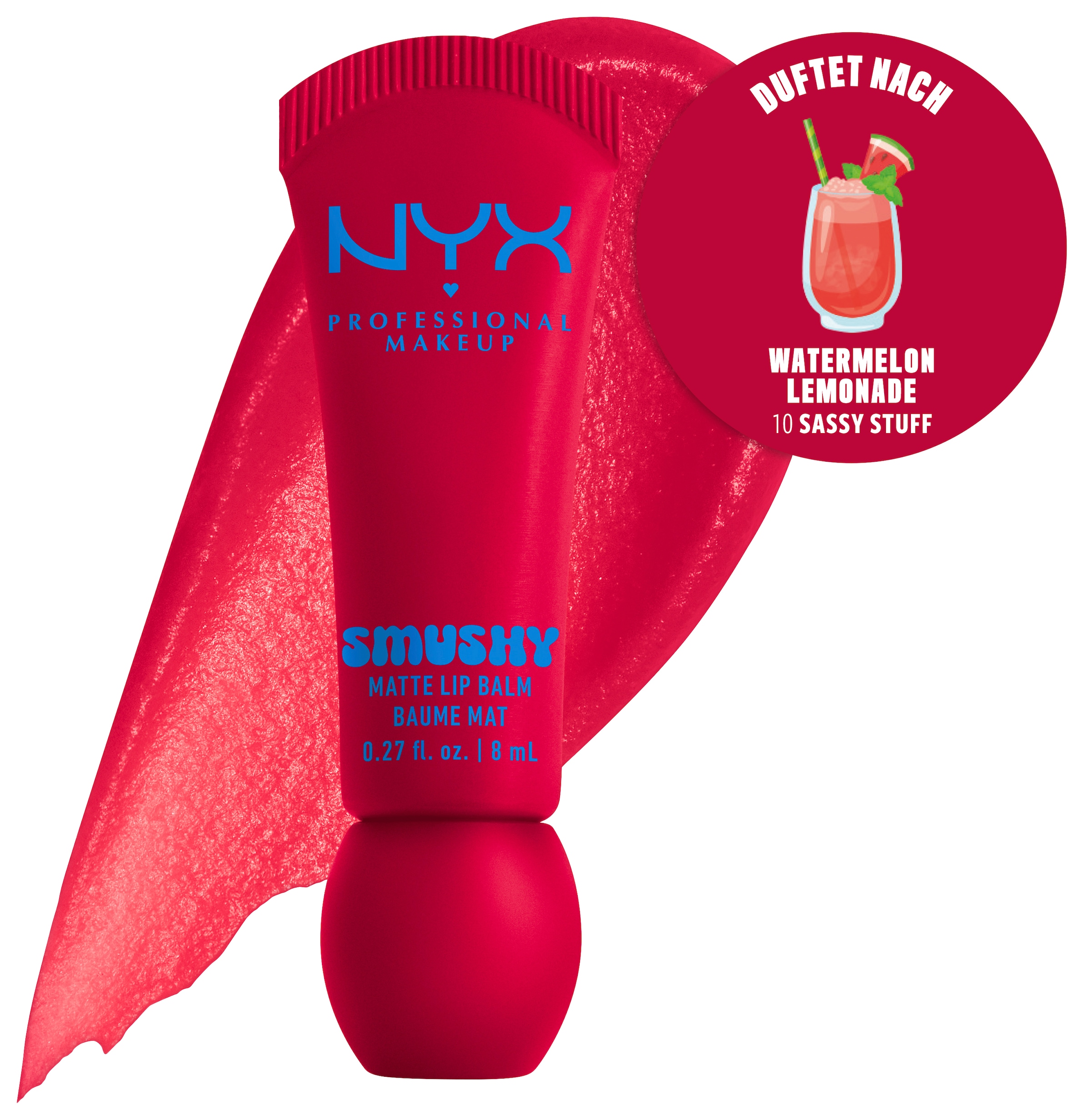 NYX Lippenbalsam »NYX Professional Makeup Smushy Matte Lip Balm« jeder der Farbtöne hat einen einzigartigen, süßen Duft