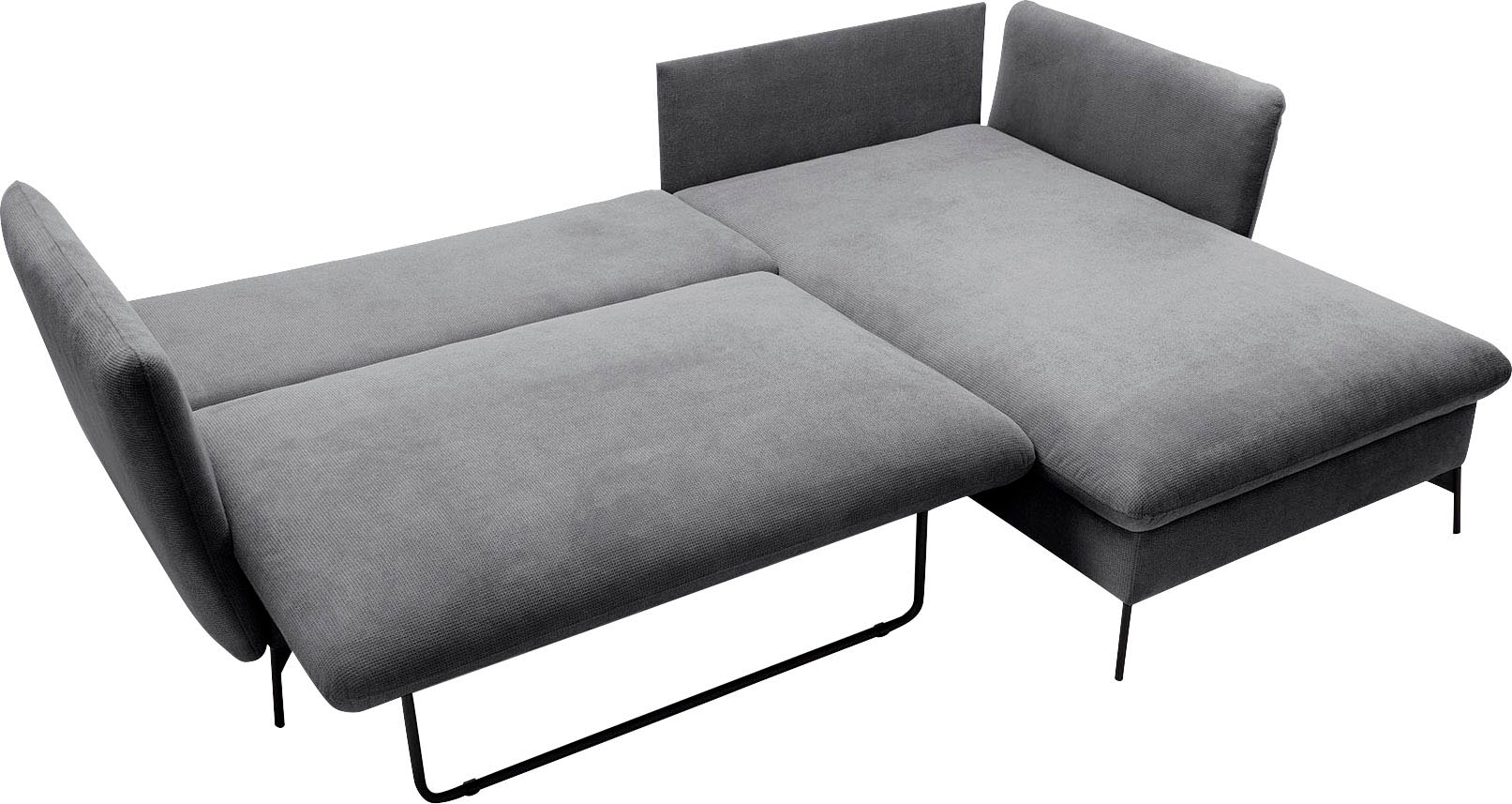 andas Ecksofa »LIVORNO,258 cm, L-Form,«, Schlaffunktion u. Bettkasten (139/224cm), Samt, Struktur, Webstoff