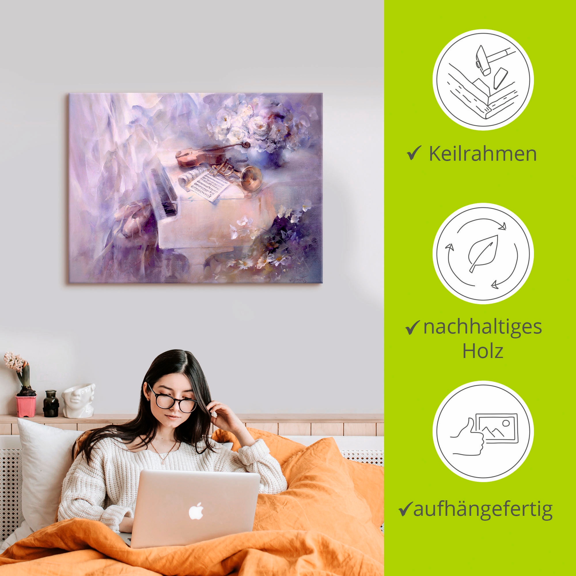Artland Wandbild »Wie ein Lied«, Instrumente, (1 St.), als Leinwandbild, Poster in verschied. Größen