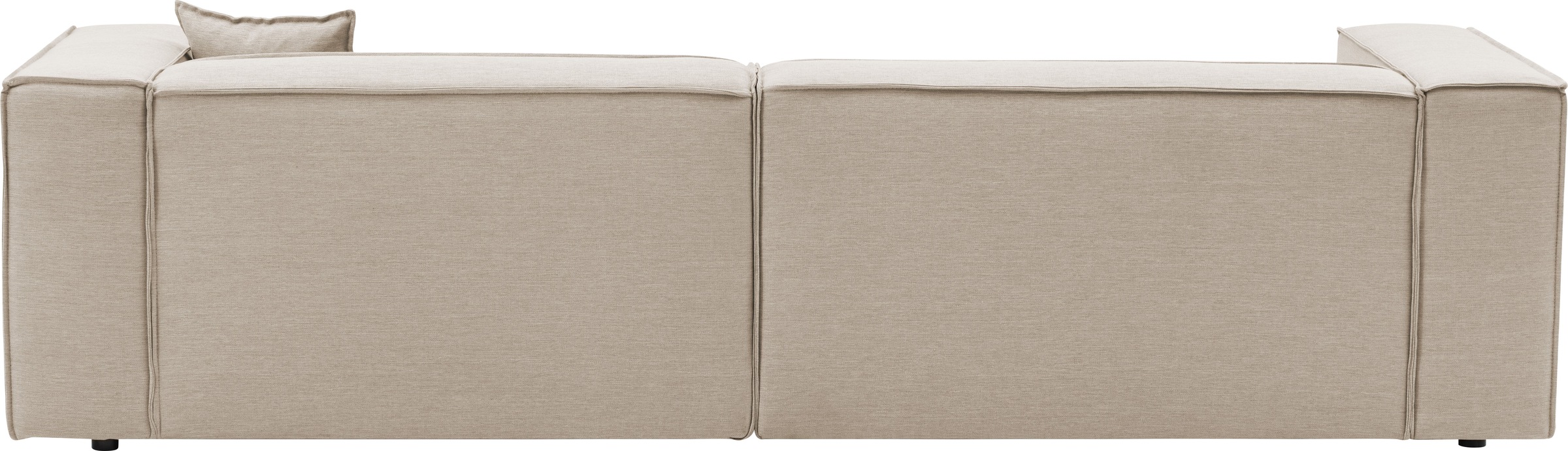 LeGer Home by Lena Gercke Ecksofa »PIARA mit Kedernaht in Cord oder Leinenoptik, moderne Couch in L-Form«, wahlweise Ottomane rechts/links, schwarze Füße, bequemer Sitzkomfort