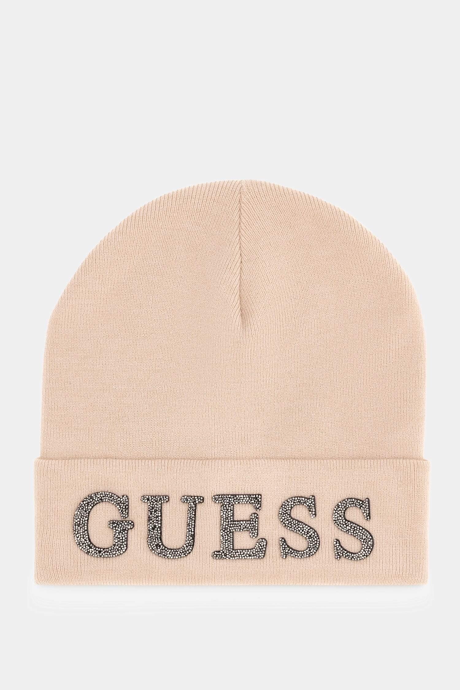 Guess Strickmütze »BEANIE« mit verziertem Logoschriftzug