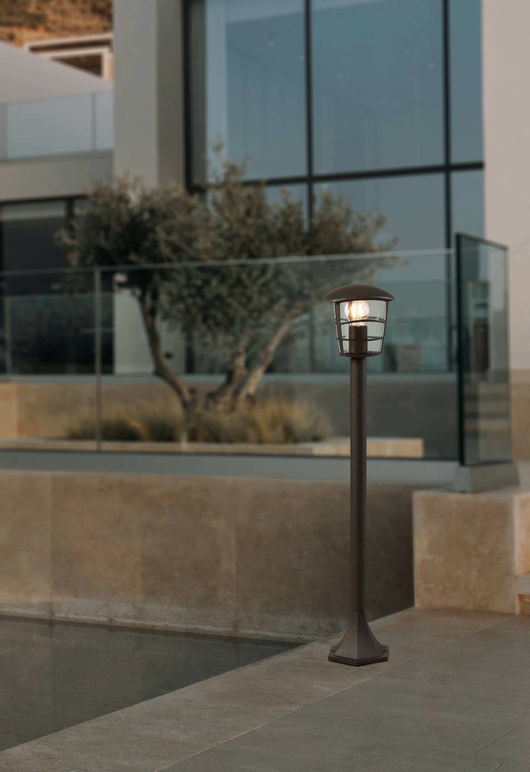 EGLO Stehlampe »Aloria Außen-Stehlampe, Außenleuchte, Aluguss und Glas, E27, IP44« E27 1 Stk. Stehleuchte - L17 x B17 x H94 cm - schwarz - 1X60W exkl.