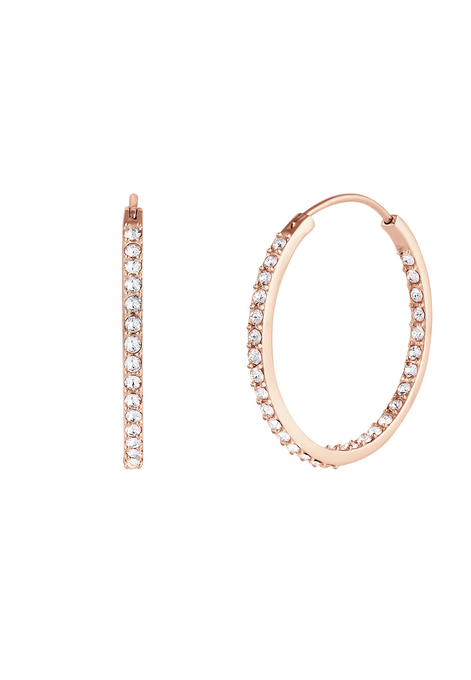Elli Paar Creolen »Ohrringe Creolen Kristalle auch Innen 925 Silber, mit Kristallen von Swarovski®«