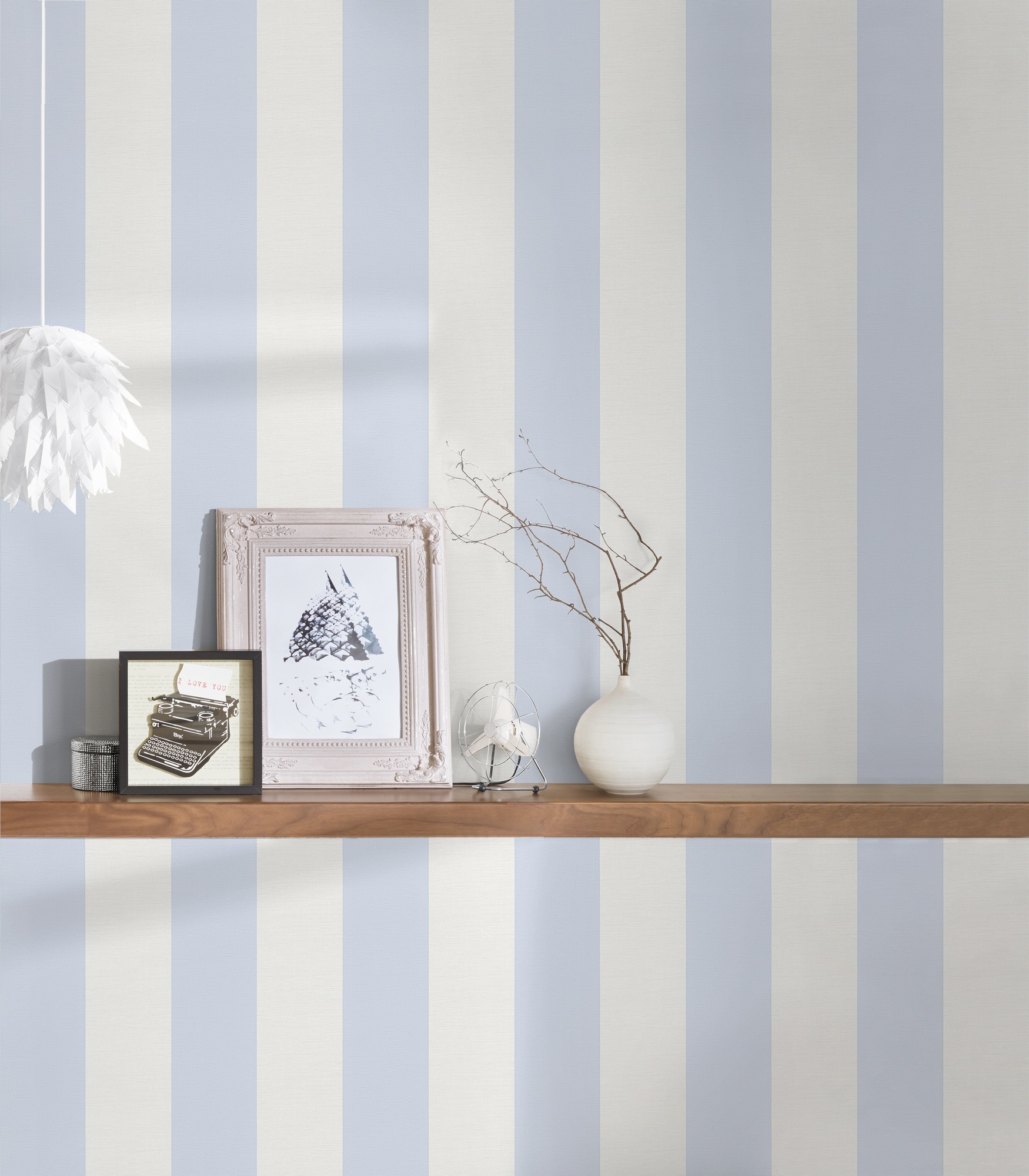 A.S. Création Vliestapete »Landhaustapete mit Streifen« gemustert | matt | neutral geprägt Babyblau Tapeten Wohnzimmer Schlafzimmer Küche modern Flur Design Büro