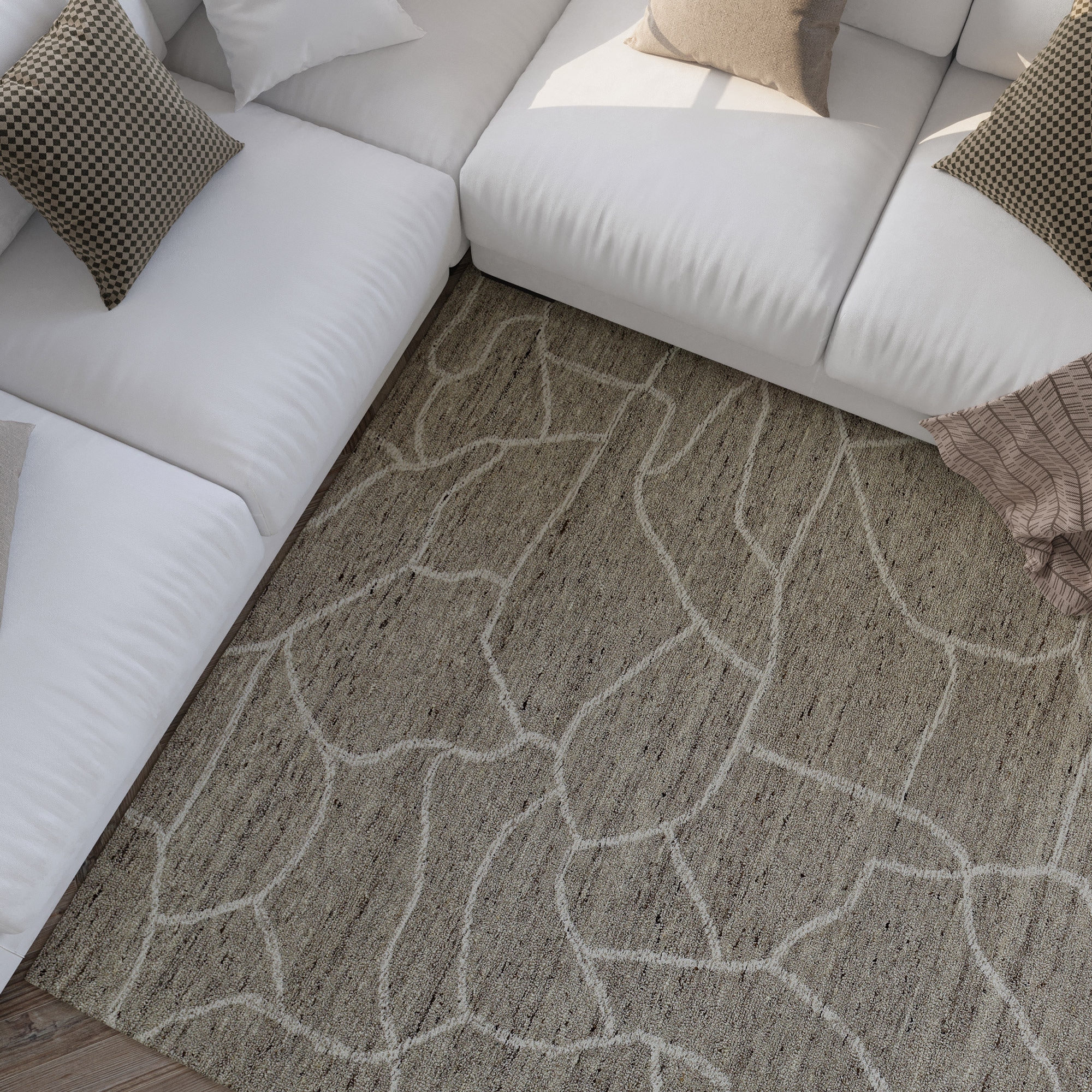 Wecon home Wollteppich »Hamptons FORTYONE«, rechteckig, 15 mm Höhe, Läufer, Schurwolle, Kurzflor, Wohnzimmer, elegant, robust, Stein