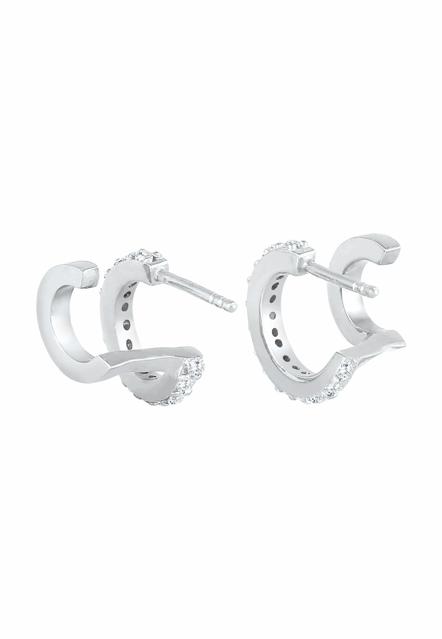 Elli Paar Ohrstecker »Ohrringe Creolen Doppel Zirkonia Stecker 925 Silber«
