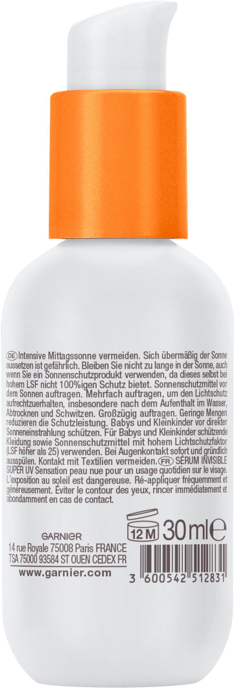 GARNIER Gesichtsserum »Garnier Super UV Sonnenschutz-Serum«, mit hoher Wirksamkeit