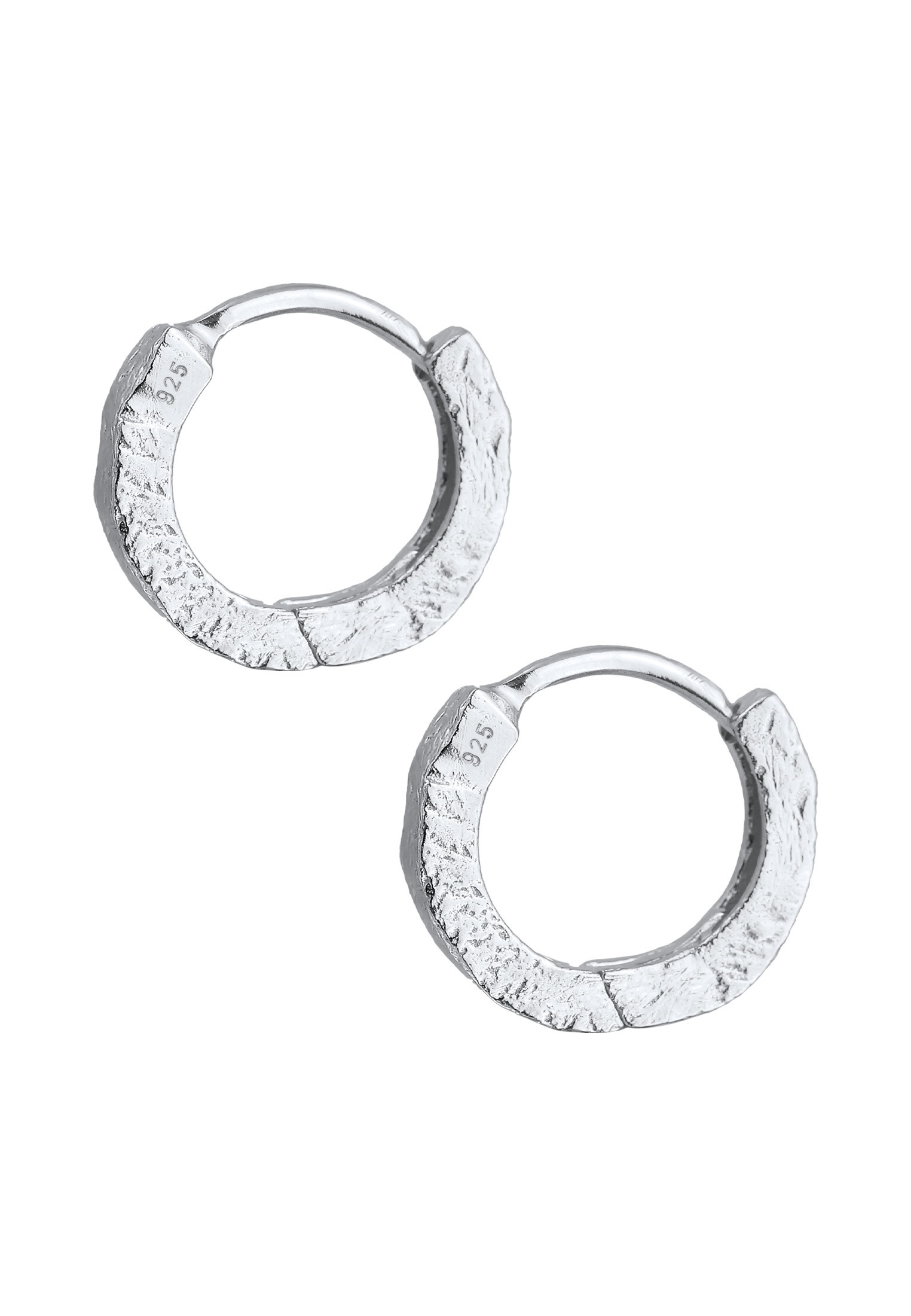 Elli Paar Creolen »Ohrringe Creolen Struktur Organic Basic Klein 925 Silber«